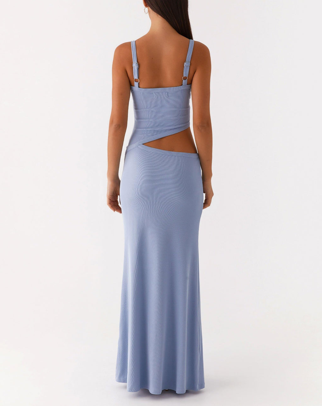 Sexy Cut Out Maxi Dress for Women Spaghetti Strap Backless Bodycon Dress Y2k Hollow Sleeveless Long Dress