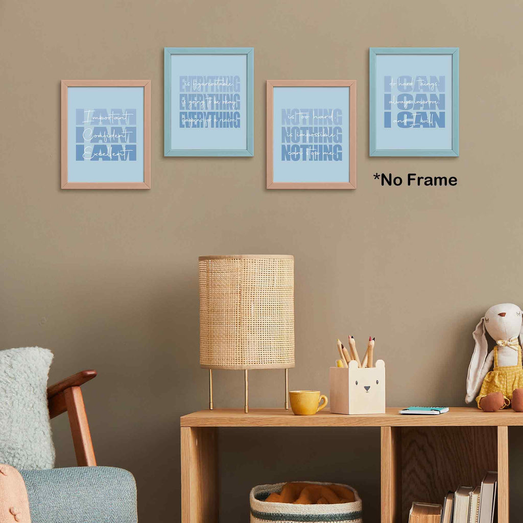 Set of 4 Inspirational Posters â€?Motivational Wall Art for Teen Girls & Women (8x10)