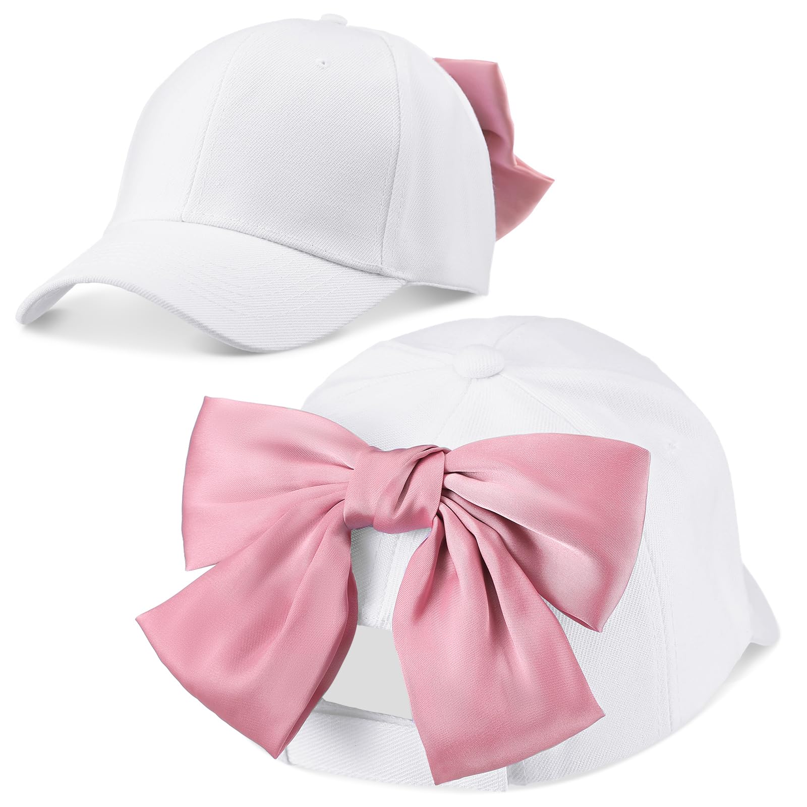 Coquette Bow-tie Summer Hat Ponytail Sun Hat Trucker Caps for Outdoor Sports Travel