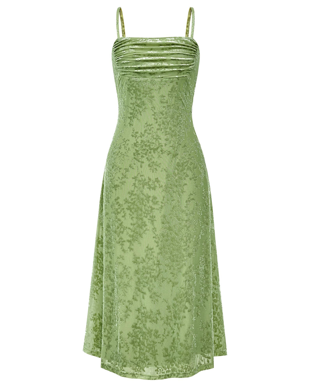 Women's Sleeveless Spaghetti Strap Midi Sexy Cowl Neck Floral Dress