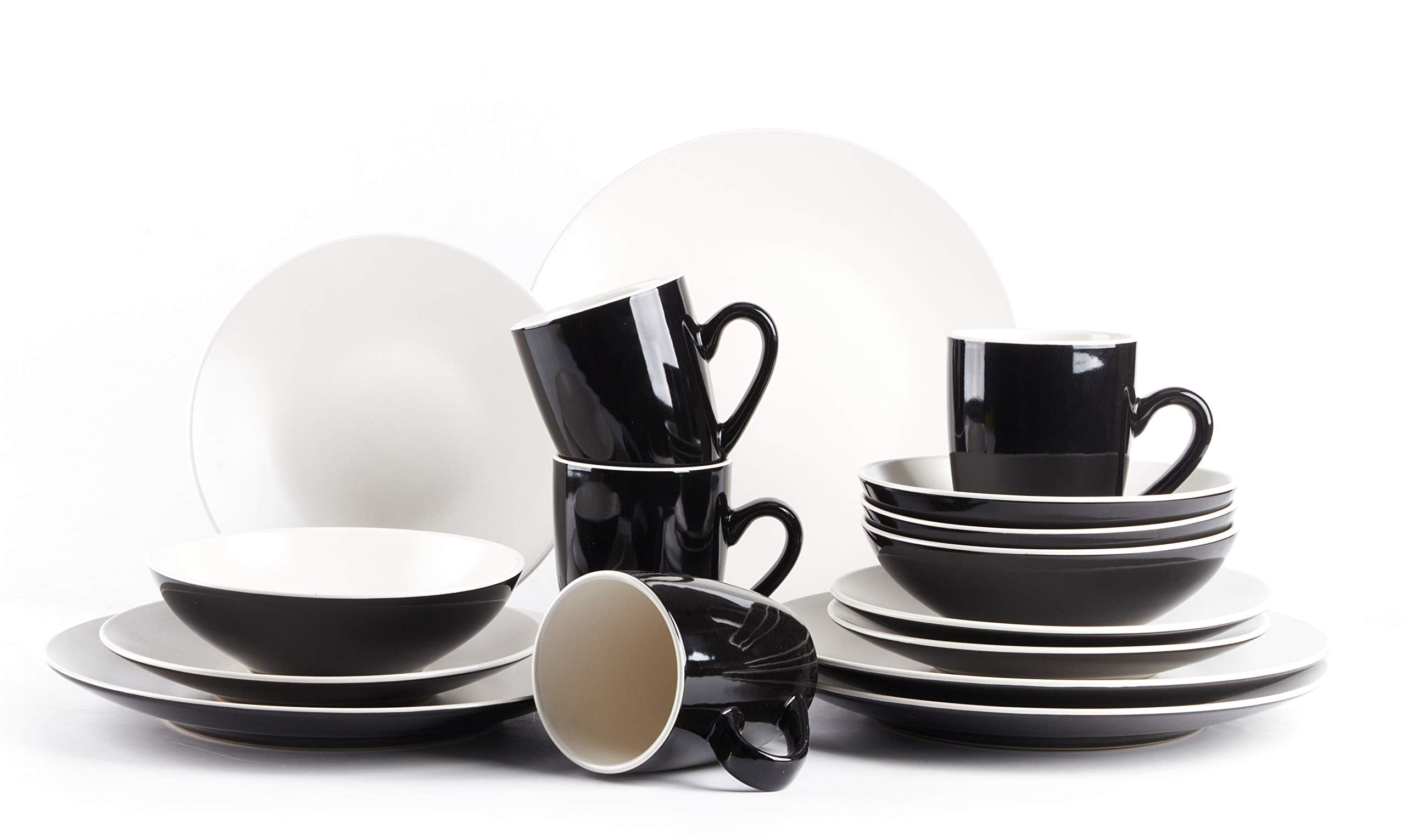Stoneware Two-Tone Colors Life 12pc Dinner Set