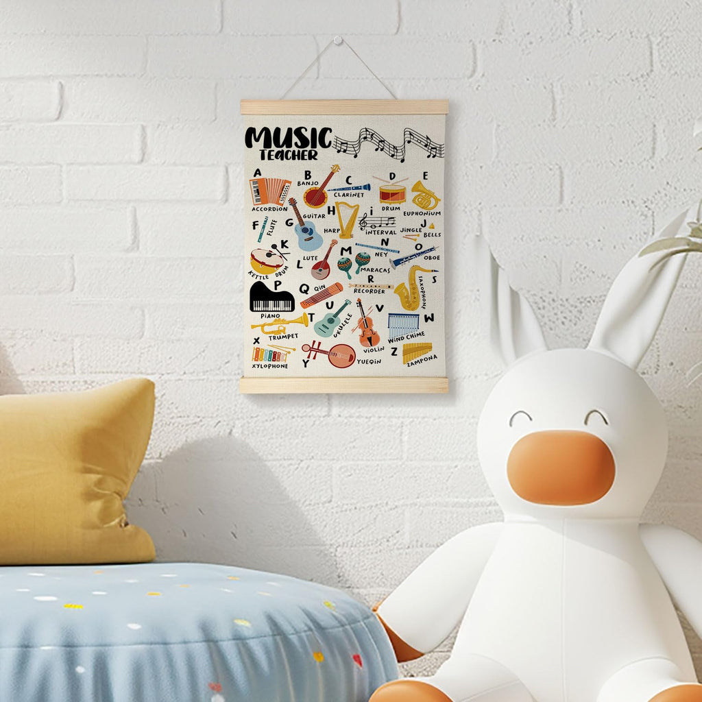 Coquette Teacher Wall Decor - Preppy Teacher Wall Art with Wooden Poster Hanger, for Office & Classroom, 12x16 Inch