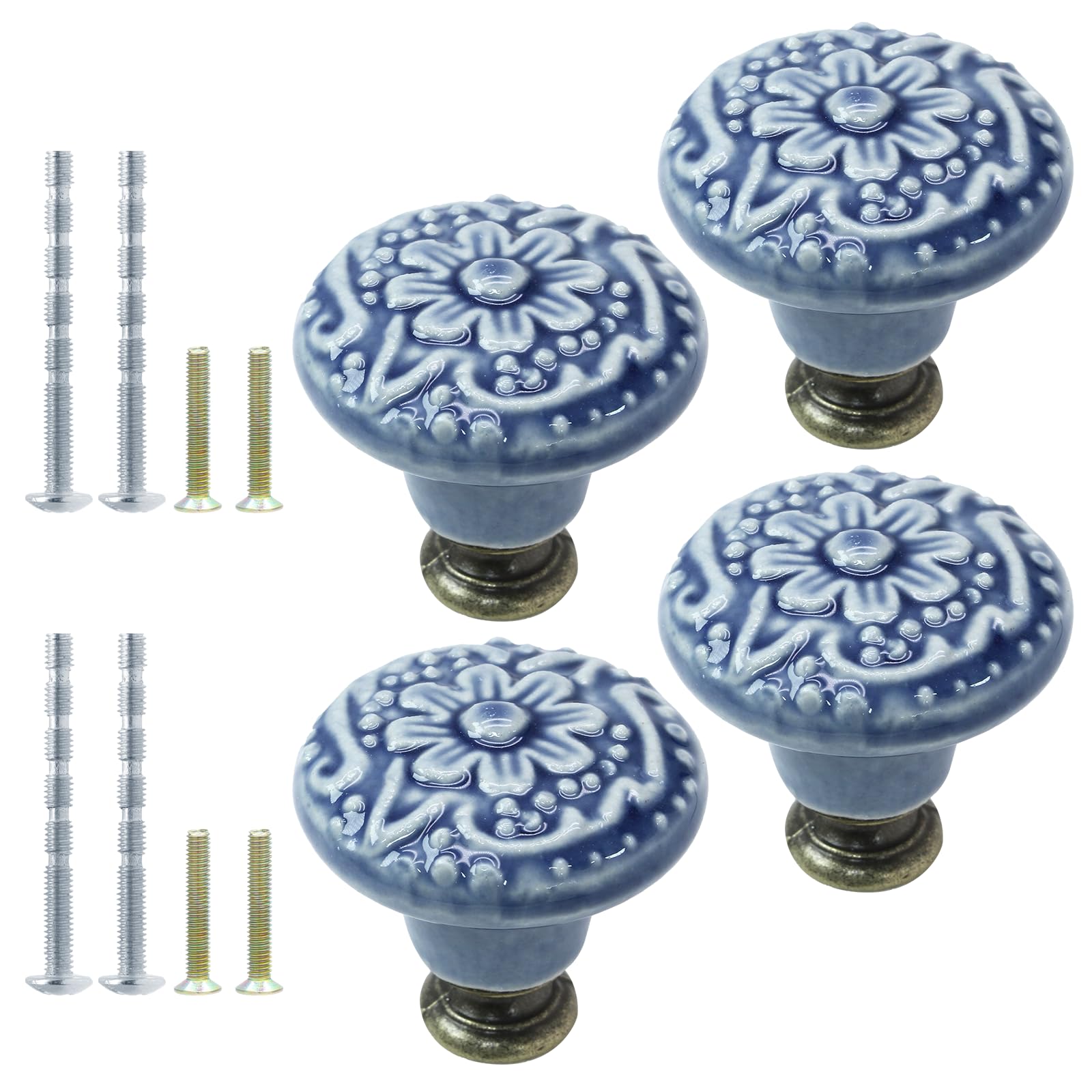 Ceramic Knobs, Vintage Kitchen Cabinet Knobs Pulls Retro Ceramic