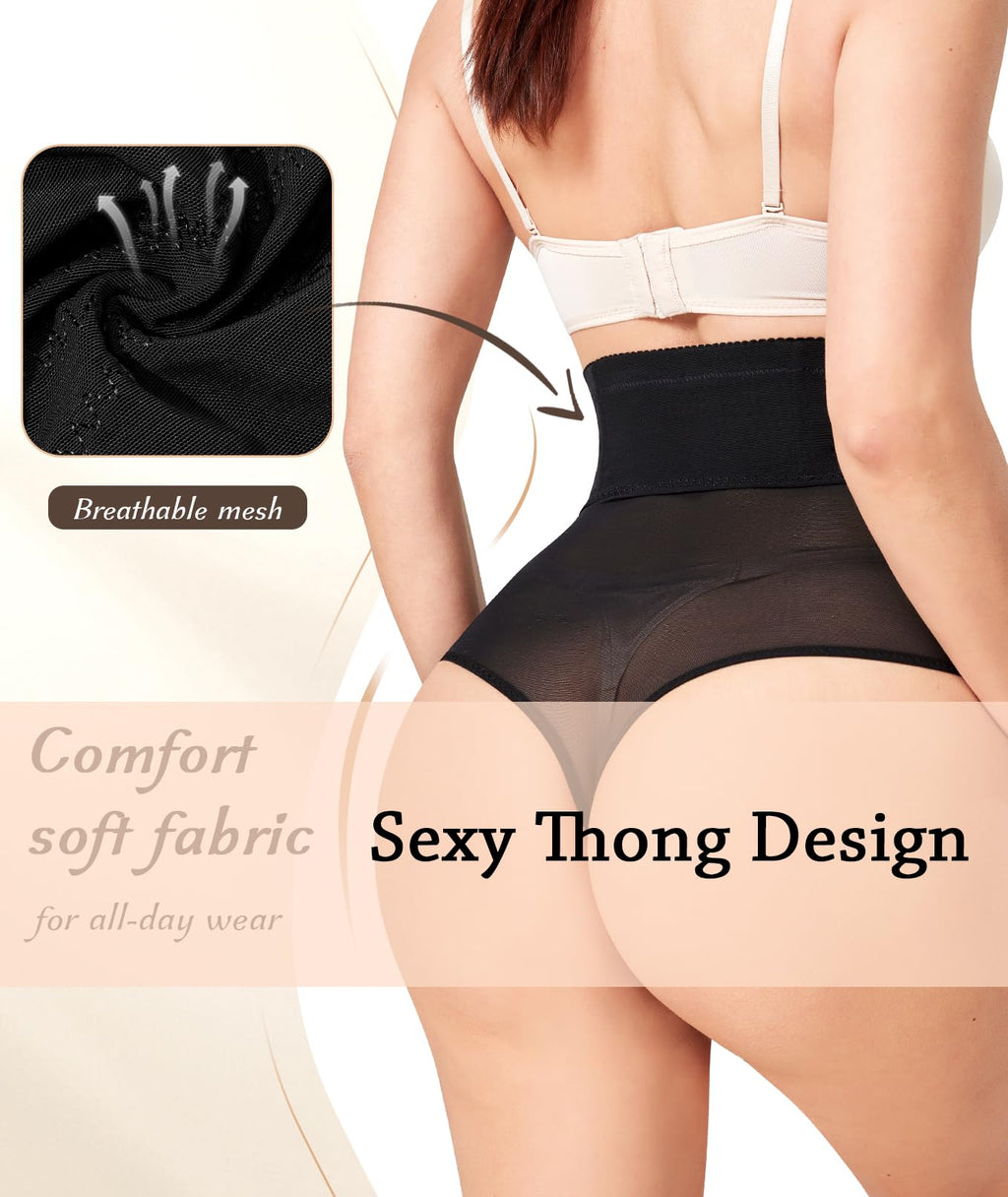 Mesh Shapewear for Women High Waisted Thong Shapewear Tummy Control, Faja Body Shaper,Women's Shaping Underwear