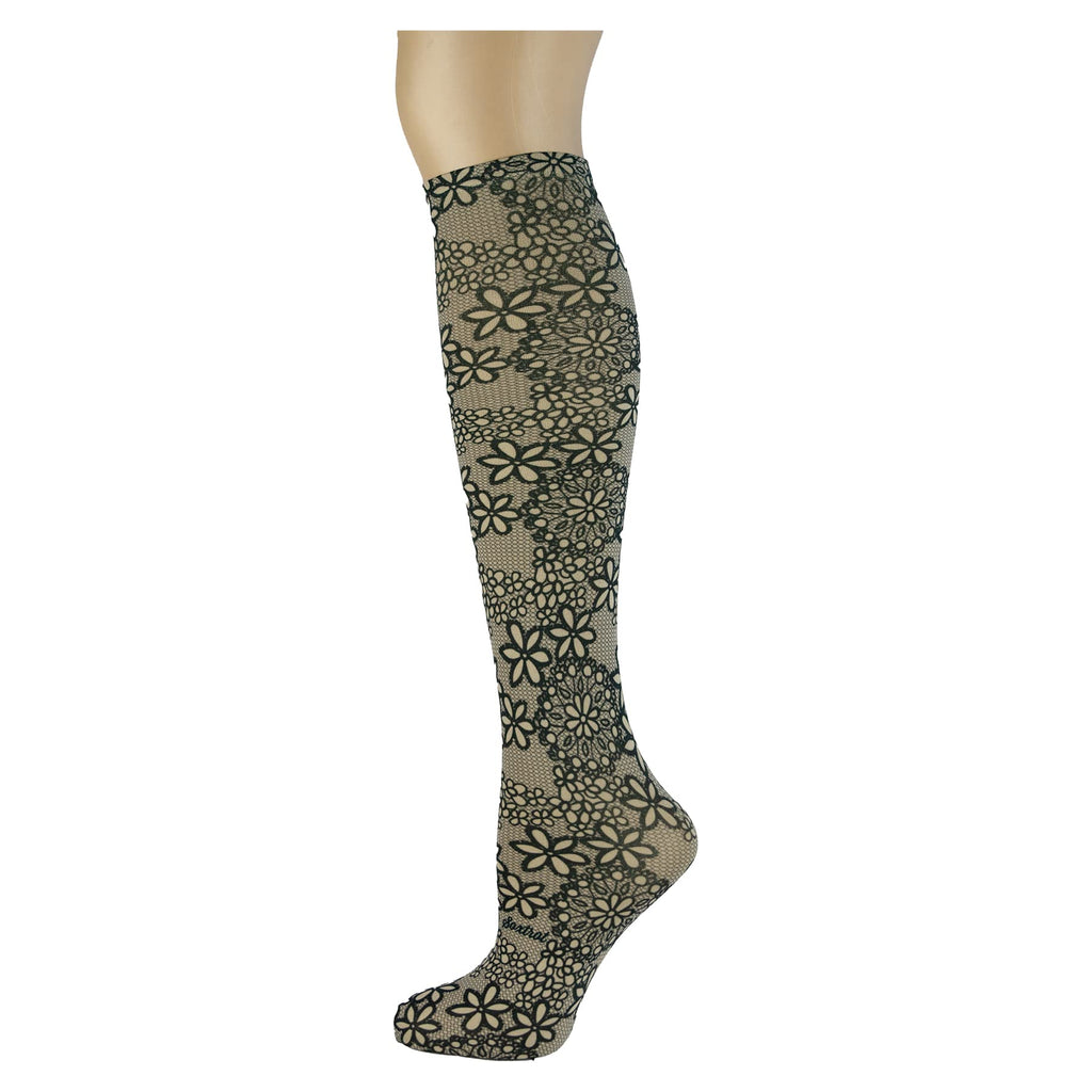 Women's 3 Pairs Knee High Trouser Socks, Classy and Colorful Printed Patterns, Silky Smooth Material