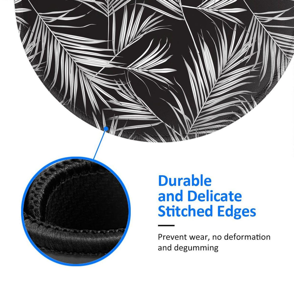 Round Mouse Pad Desk Top - Stitched Edges 8 X 8 Inch