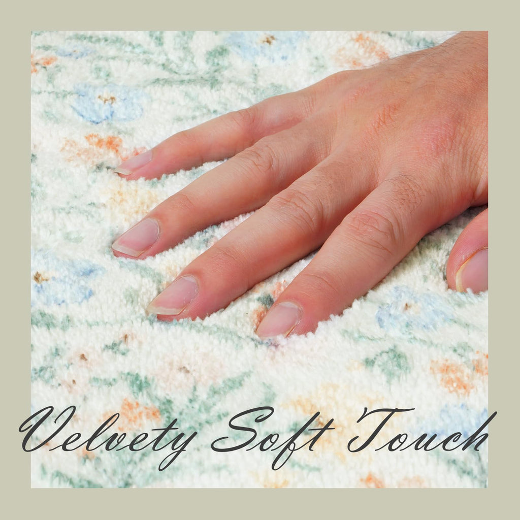 New Boho Floral Bath Rugs, Non Slip Washable Bathroom Rugs Fit Under Door, Ultra Soft and Absorbent Bath Mat