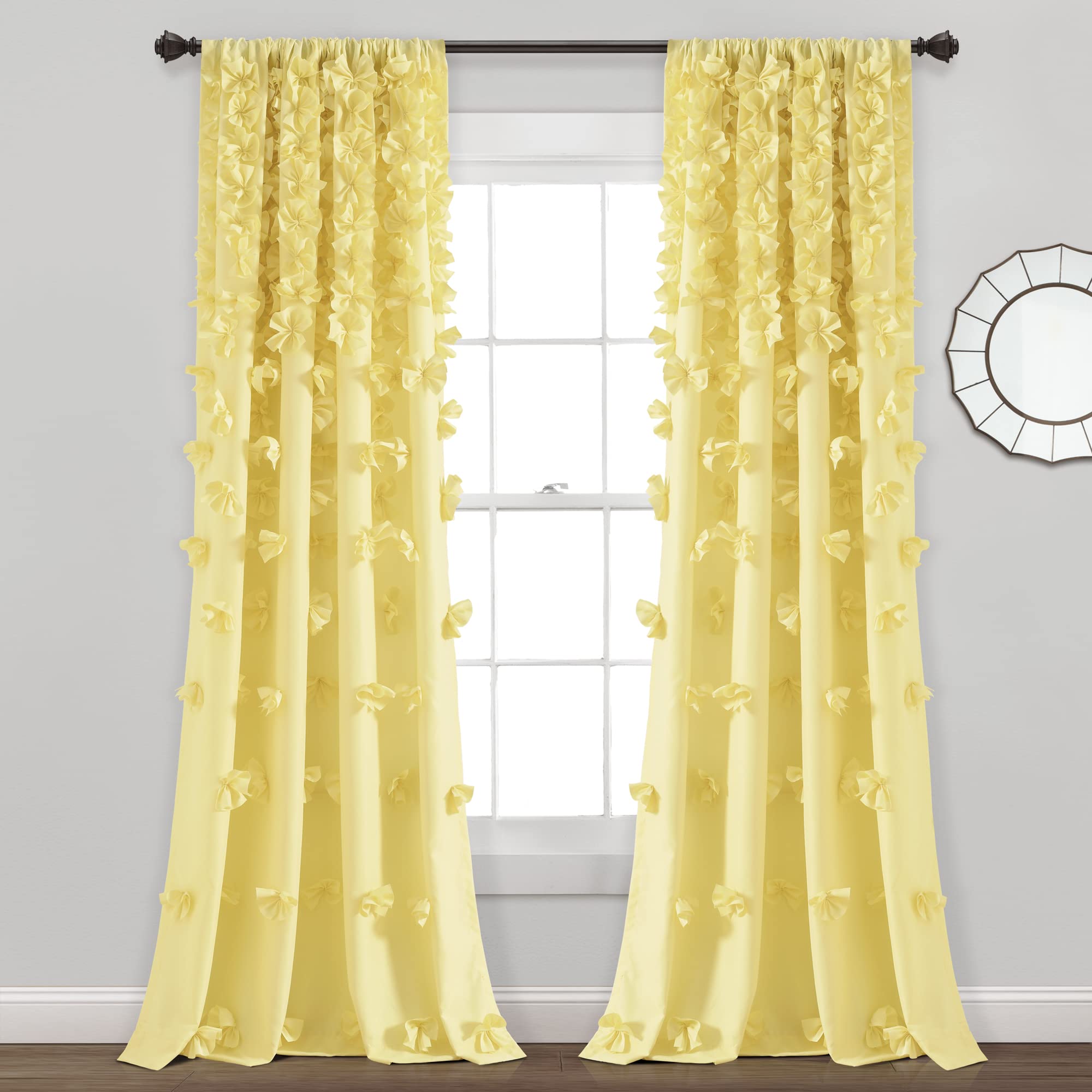 Charming Handmade Bow Details - Elegant Light Filtering Curtains