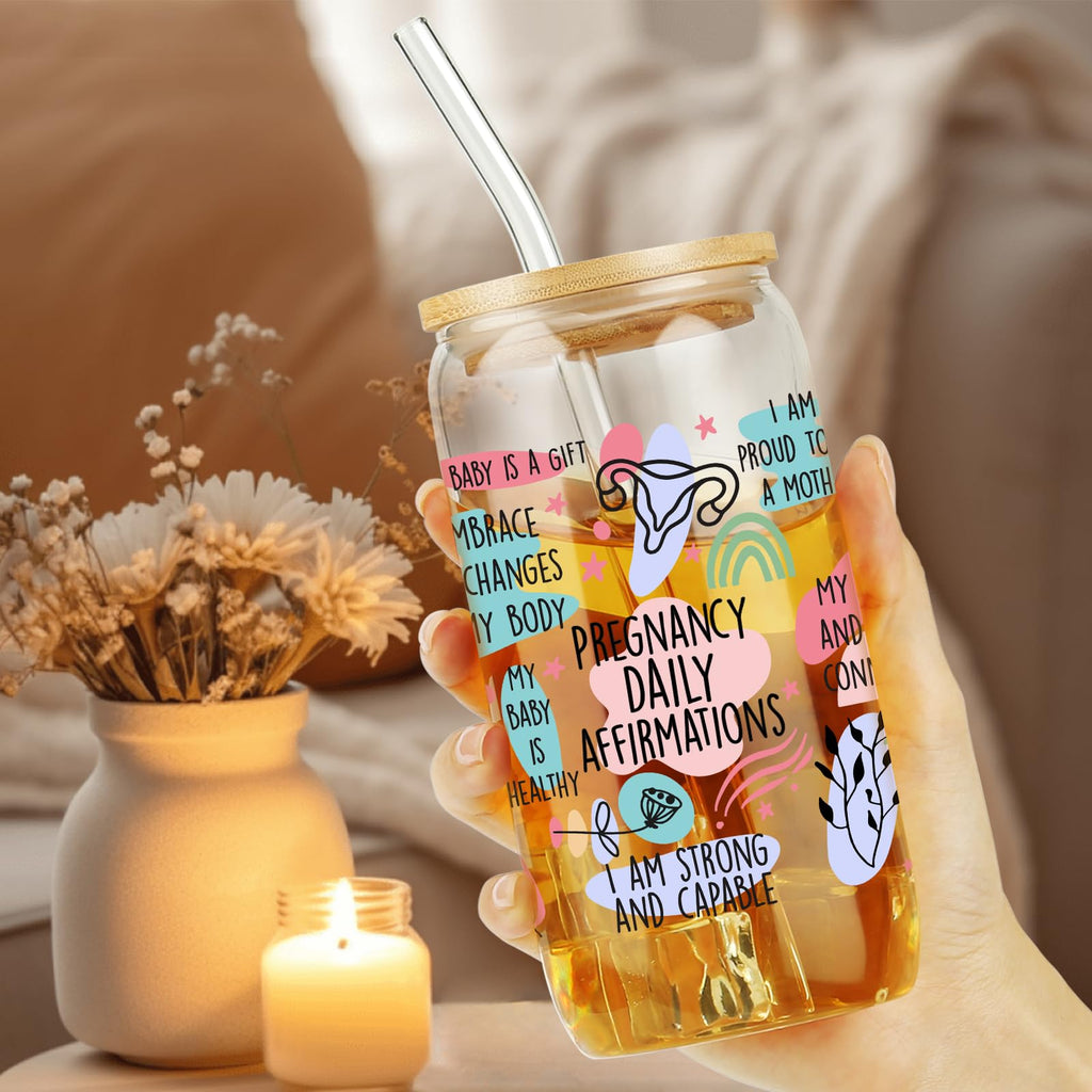 Cherry Bow Cup, Birthday Gifts for Women, Girly Gifts for Her, Sister, Mom, Colleague - 16 OZ Glass Tumbler with Straw & Lid, Coquette Iced Cup