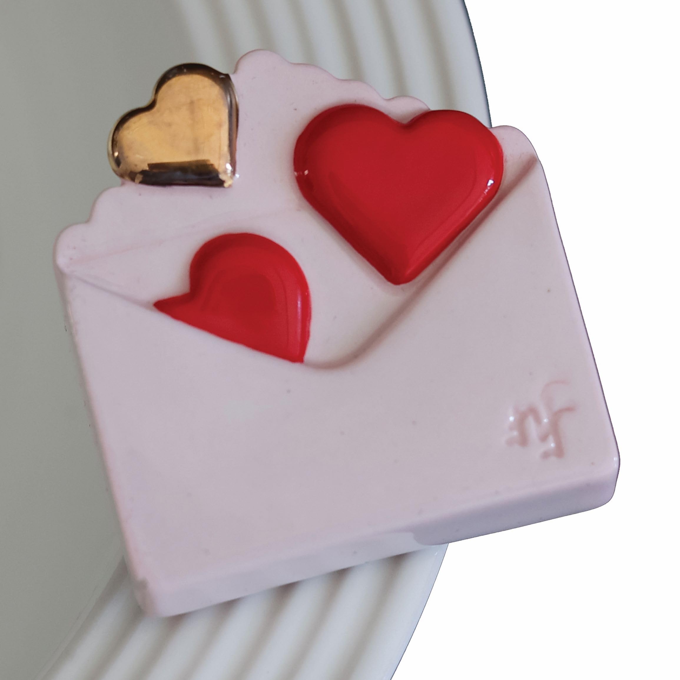 Love Notes Heart Envelope Hand-Painted Ceramic Love Décor