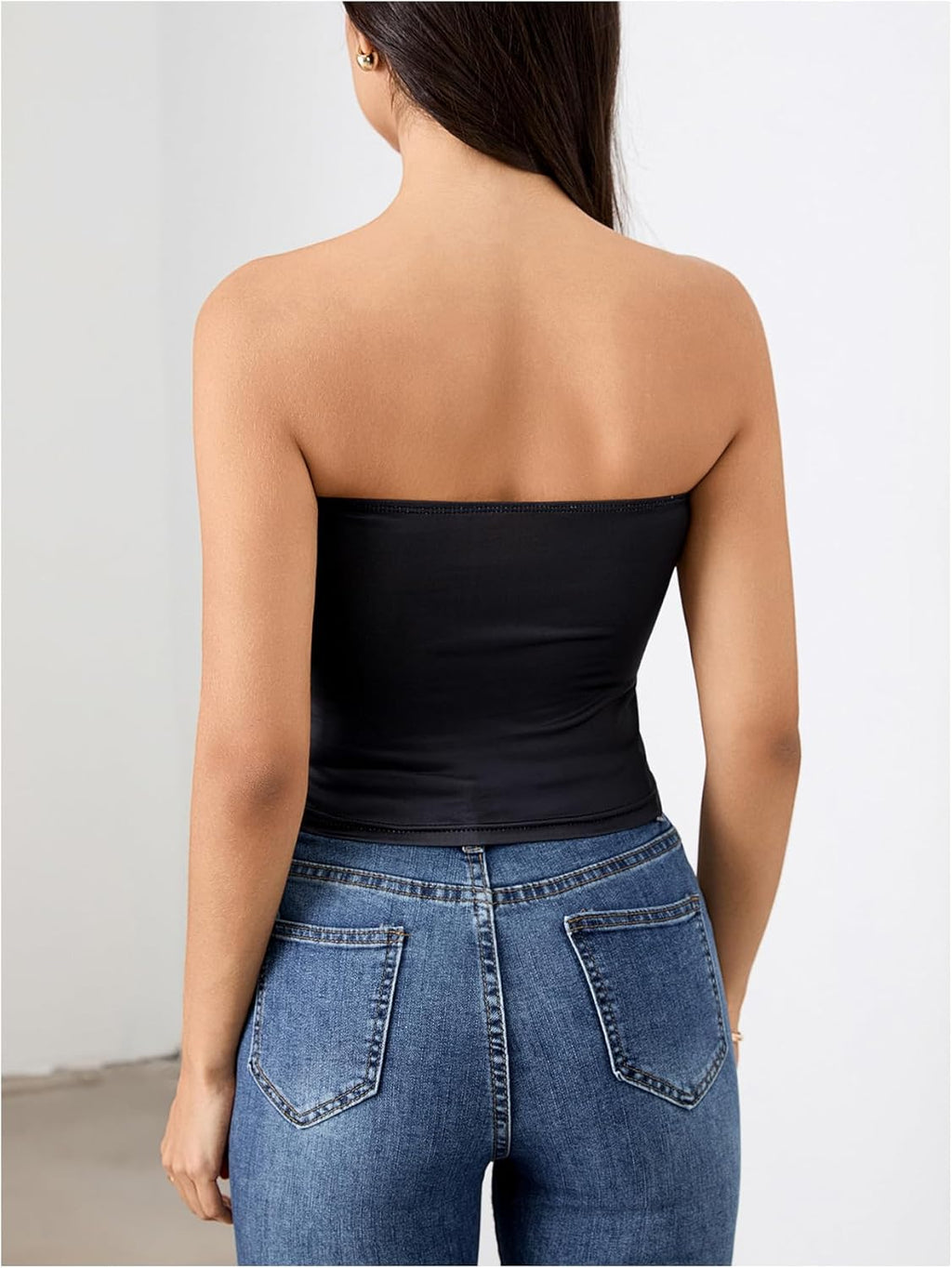 Women's Y2K Floral Tube Top Sleeveless Bandeau Coquette Summer Crop Tops Strapless Tank