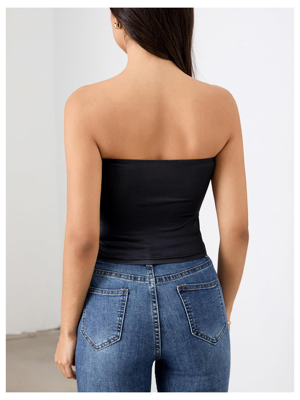 Women's Y2K Floral Tube Top Sleeveless Bandeau Coquette Summer Crop Tops Strapless Tank