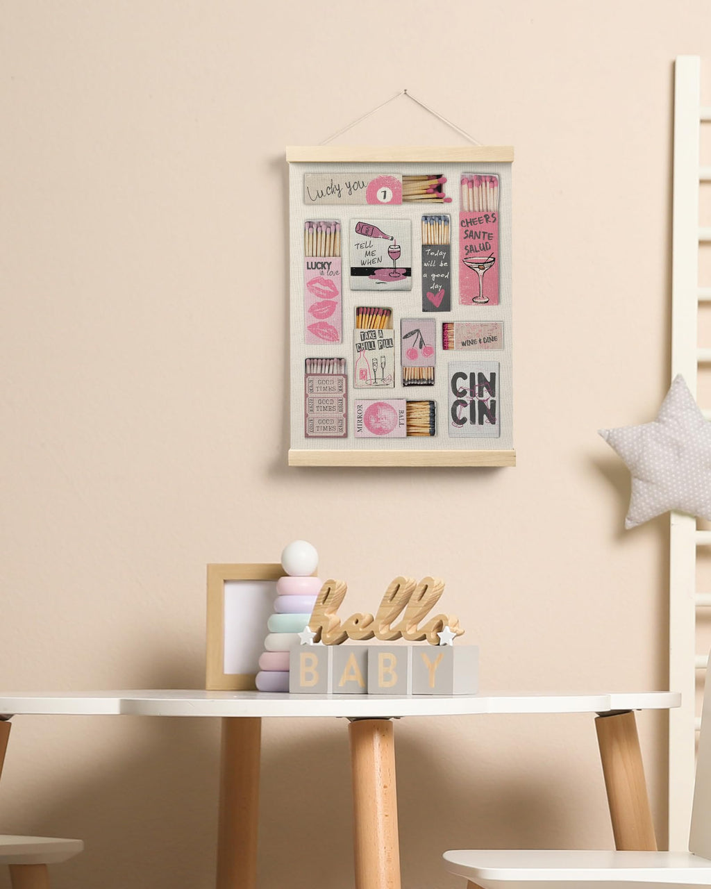 Trendy Preppy Poster Hanger Frame, Aesthetic Wall Art Decor