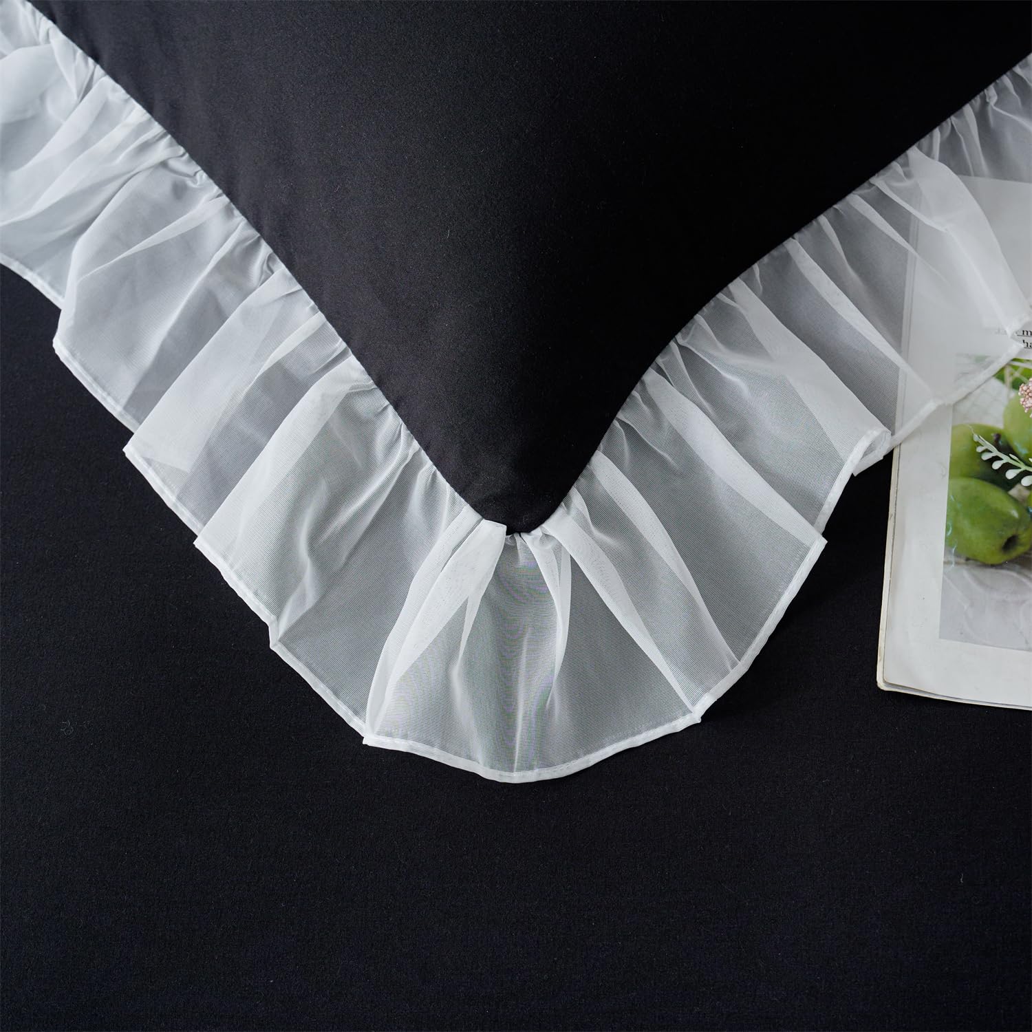 Girls Lace Bedding,Queen Comforter Cover Set, Chic Ruffled Duvet Cover with Lovely Bow,Princess Style 1 Duvet Cover with 2 Pillowcases, No Comforter-Hot Pink,Full Size