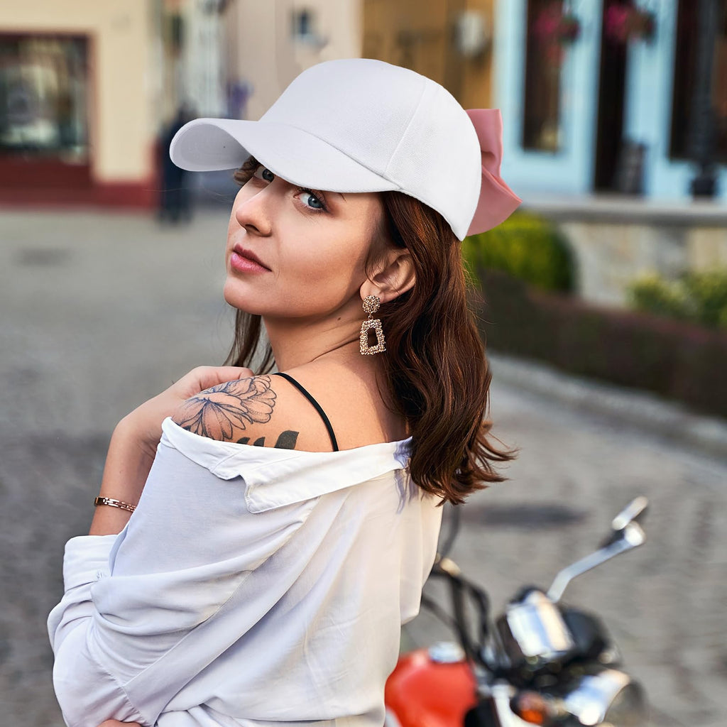 Coquette Bow-tie Summer Hat Ponytail Sun Hat Trucker Caps for Outdoor Sports Travel