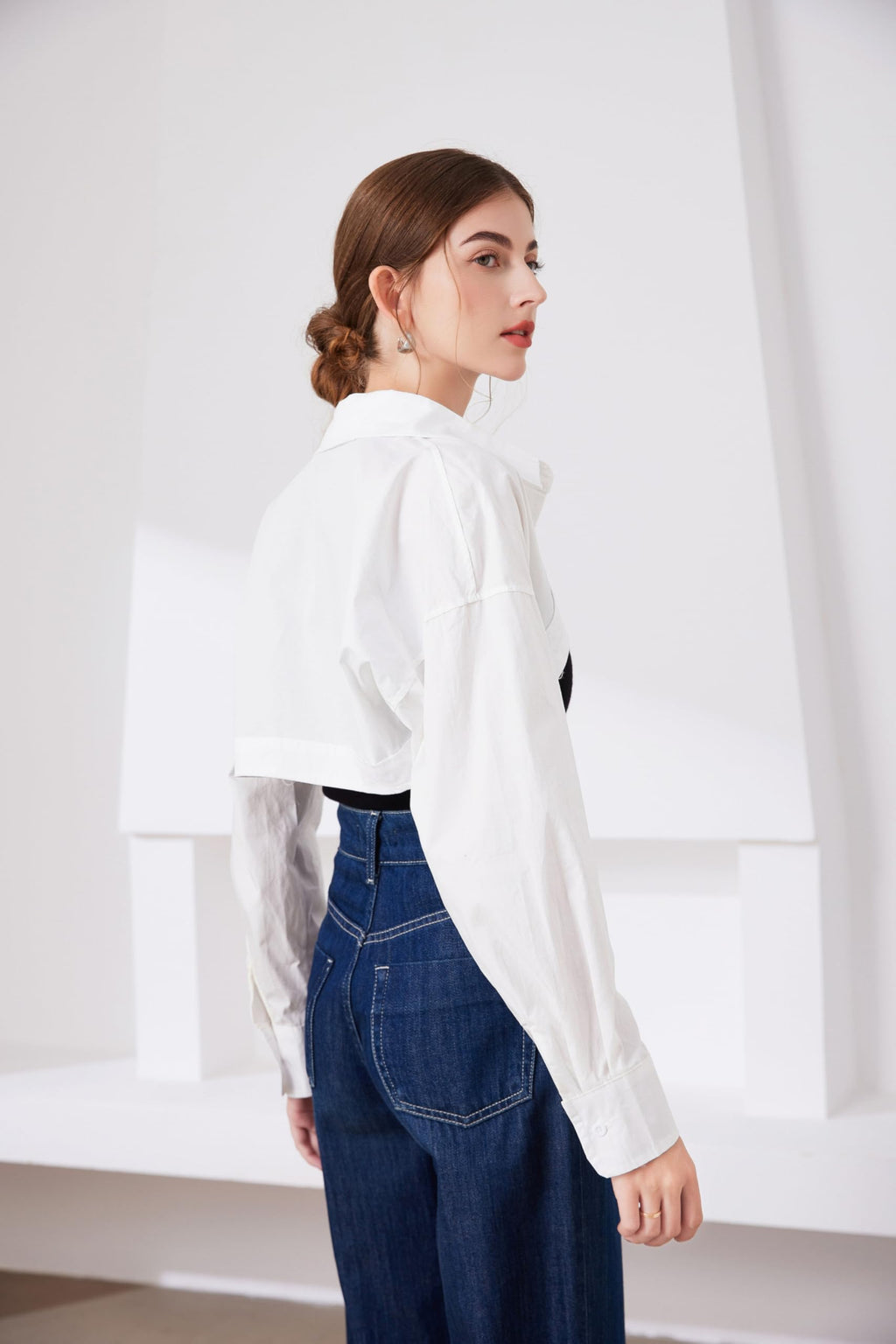 Fake Collar Long Sleeves Detachable Blouse False Collar Half Shirt Blouse Collar