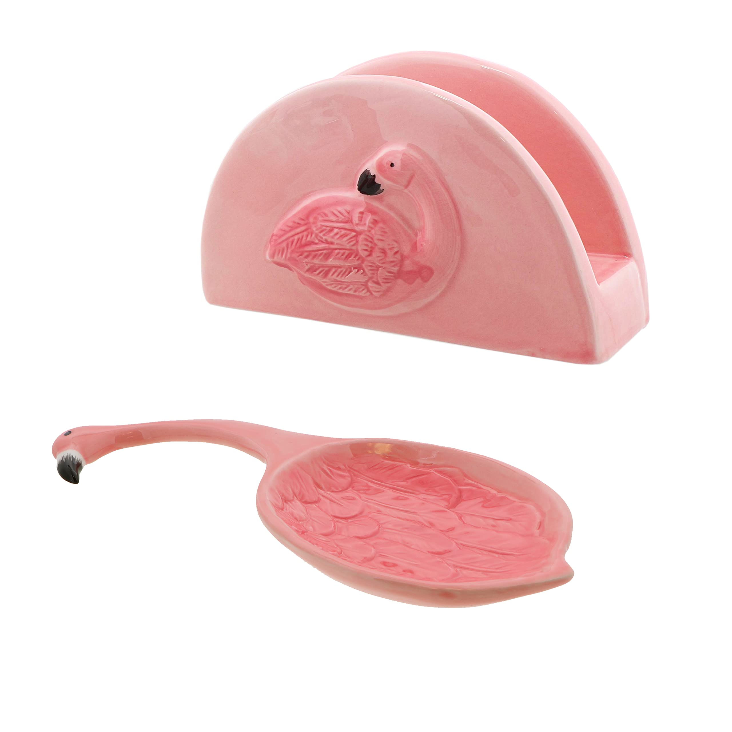 Pink Flamingo Spoon Rests for Kitchen - Set of 2