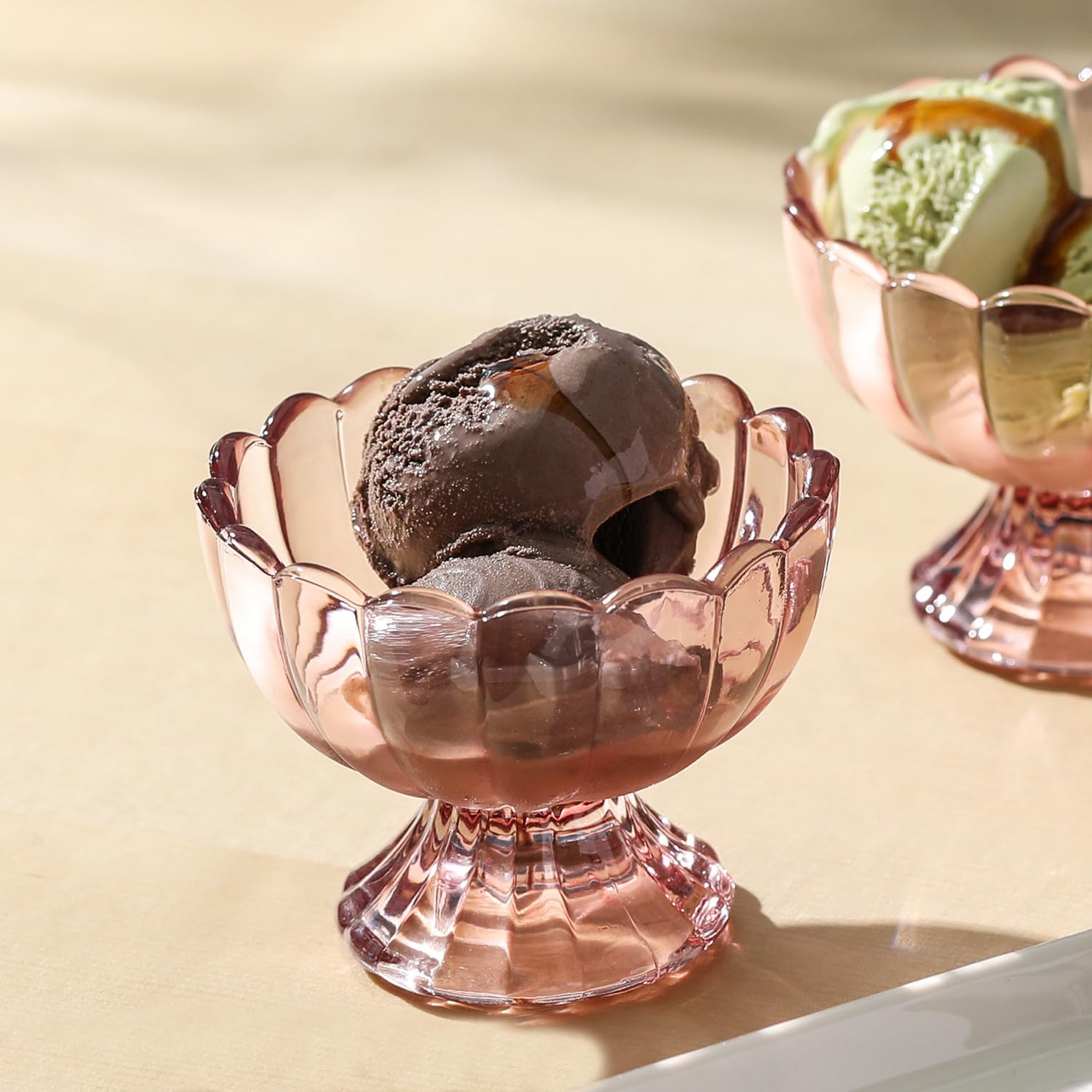 Set of 5oz Footed Tulip Glass Dessert Cups â€?Perfect for Ice Cream, Sundaes, Fruit, Snacks, Cocktails & Holiday Parties