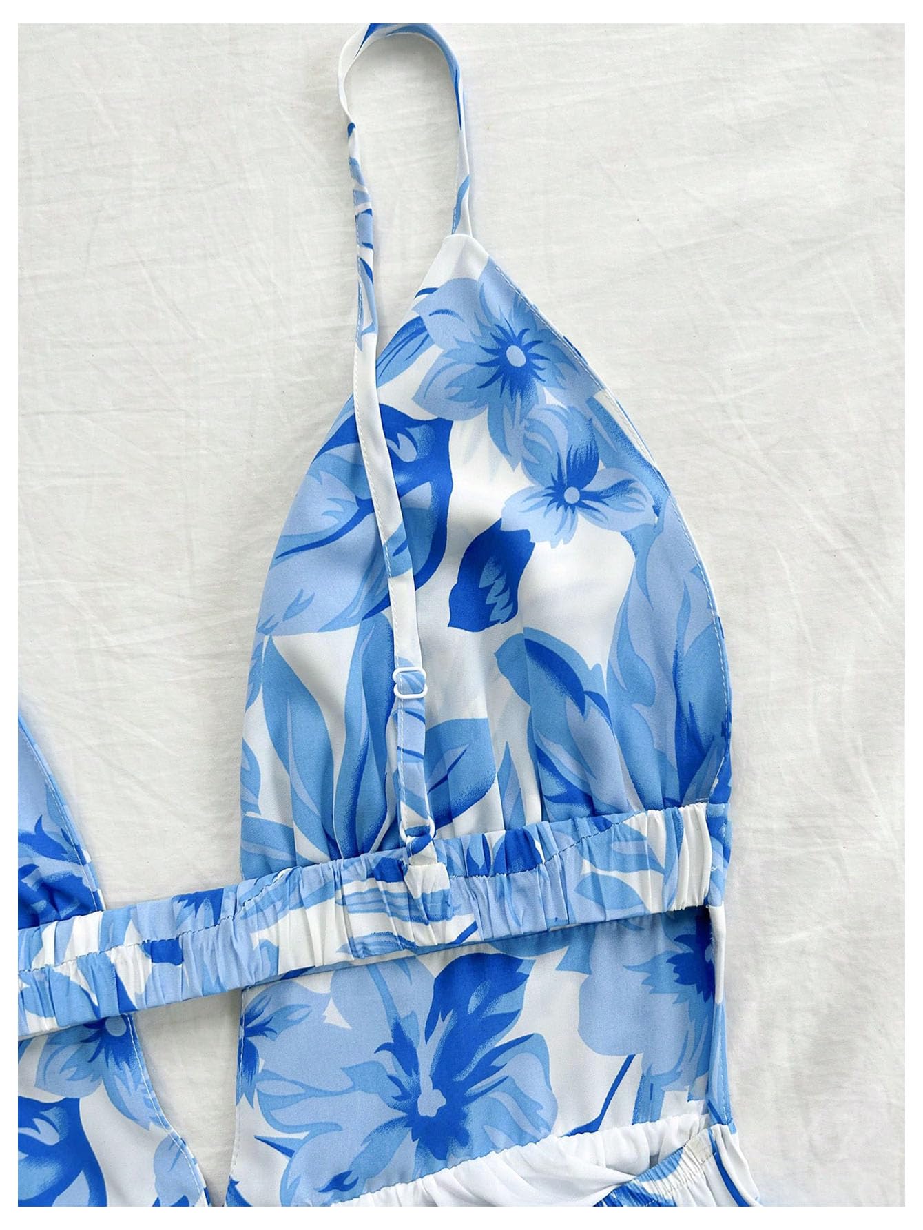 Women's Sleeveless Butterfly Print Cut Out V Neck Tiered Mini Cami Dresses