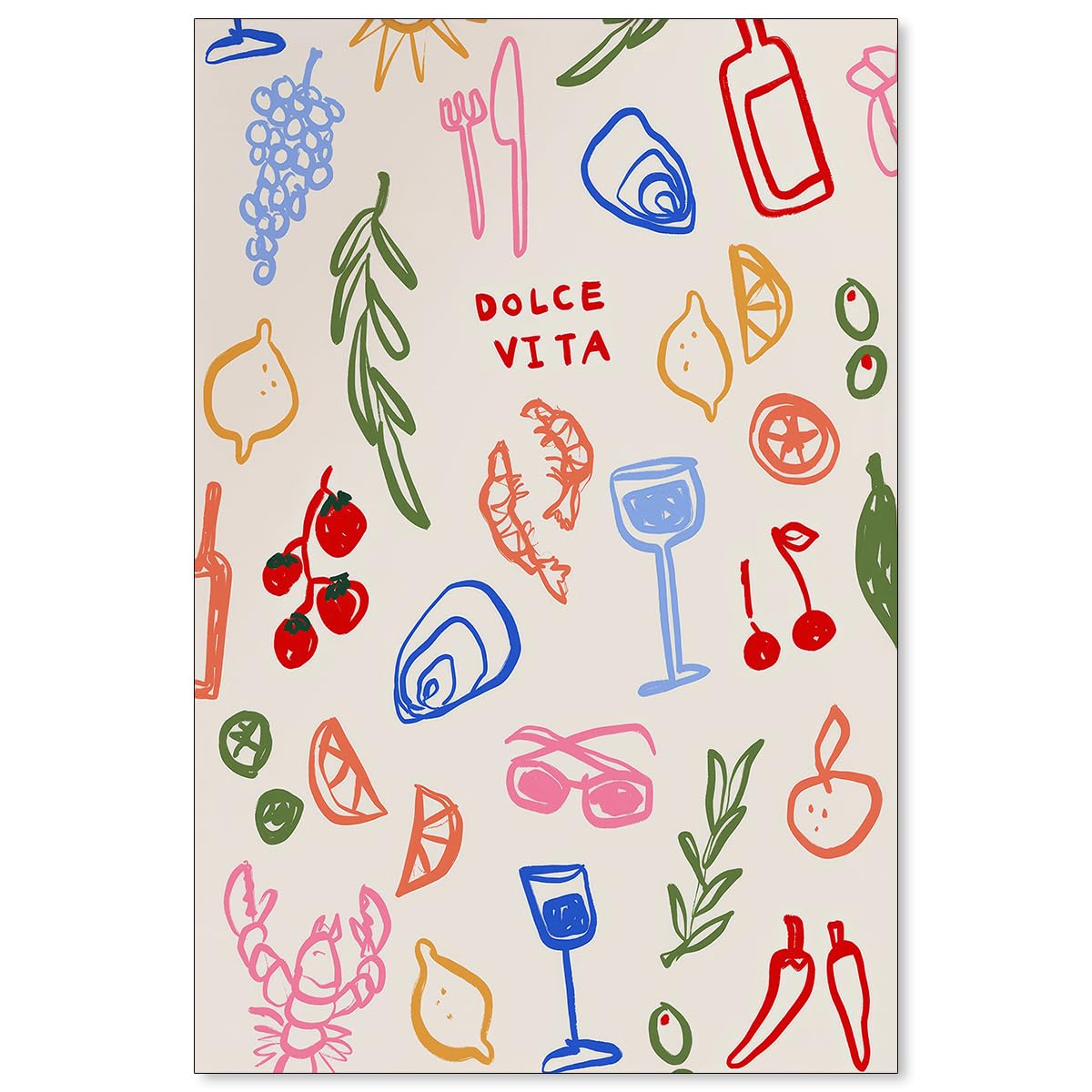 Modern Italian Kitchen Colorful Wall Art