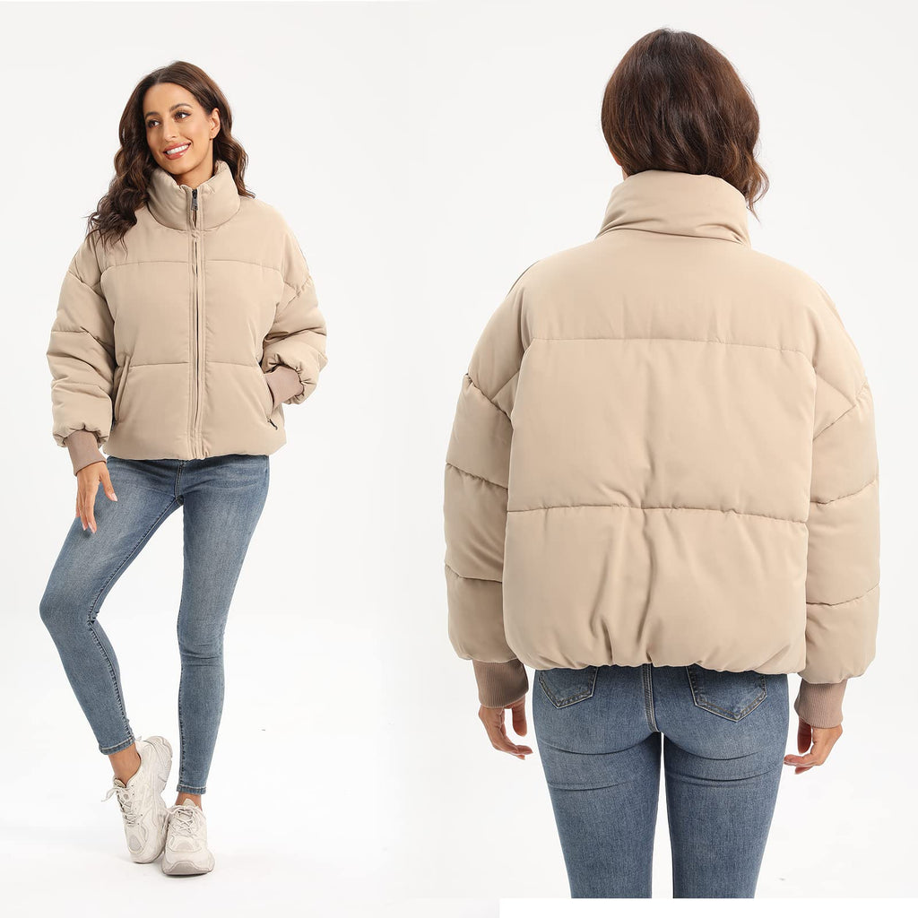 Women's Winter Baggy Zip Puffer jackets Short Down Jacket Coat