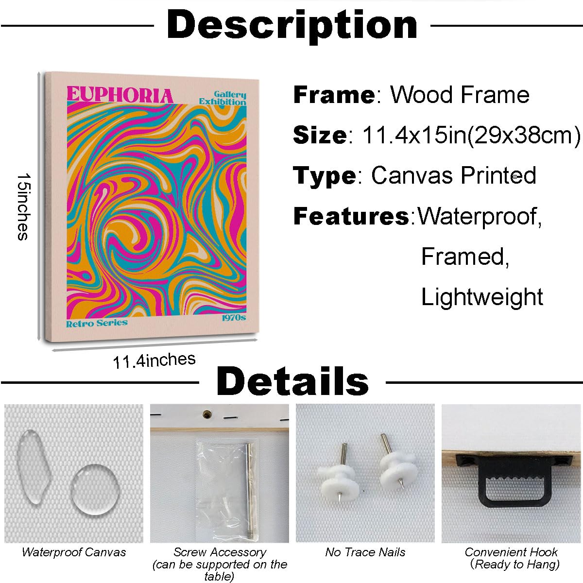 Preppy Canvas Wall Art Aesthetic Poster Girls Room Decor Quirky Girly Paintings Wall Decor