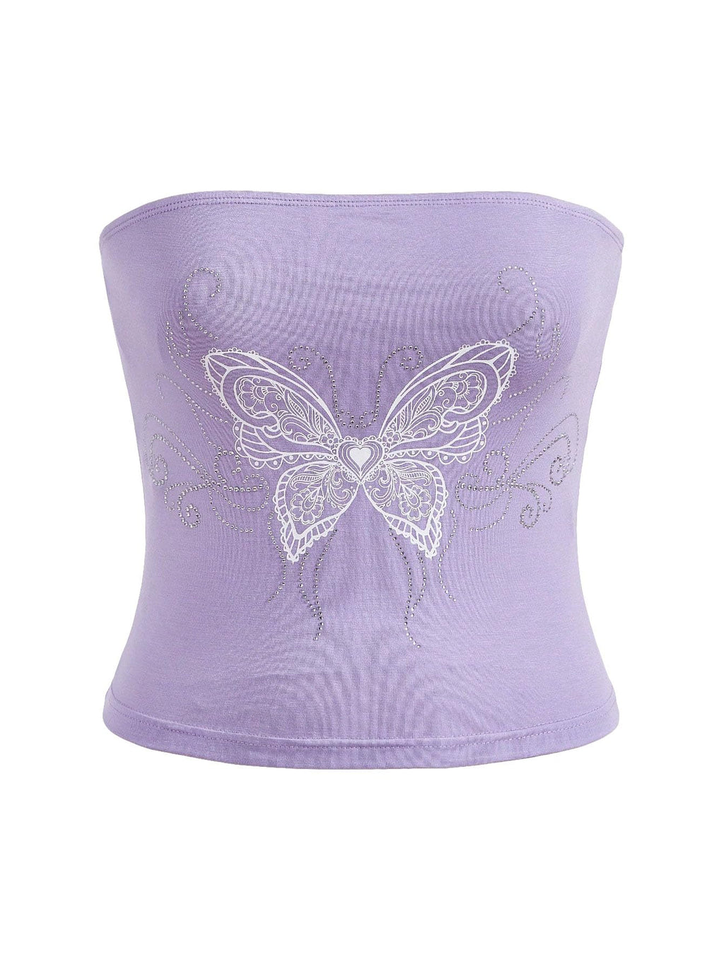 Women's Rhinestone Cute Print Y2K Bandeau Tube Top