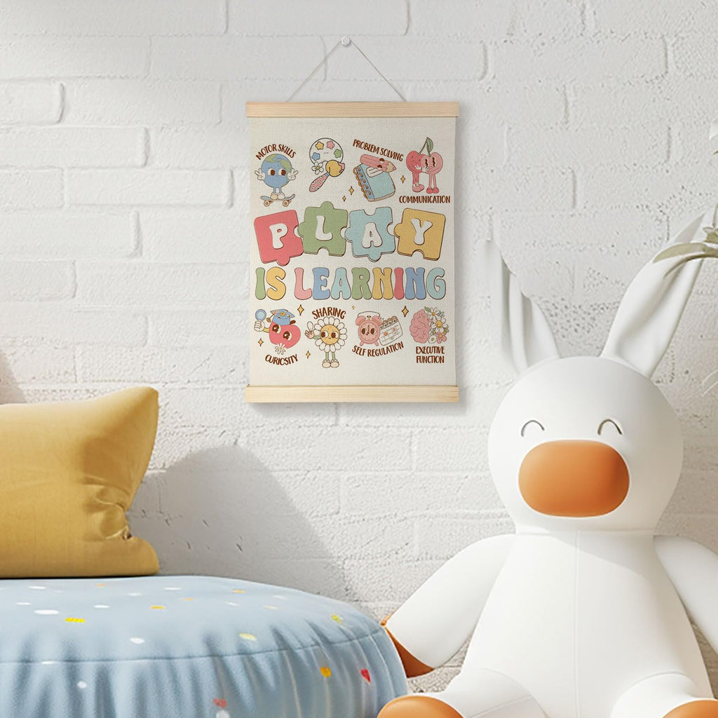 Coquette Teacher Wall Decor - Preppy Teacher Wall Art with Wooden Poster Hanger, for Office & Classroom, 12x16 Inch