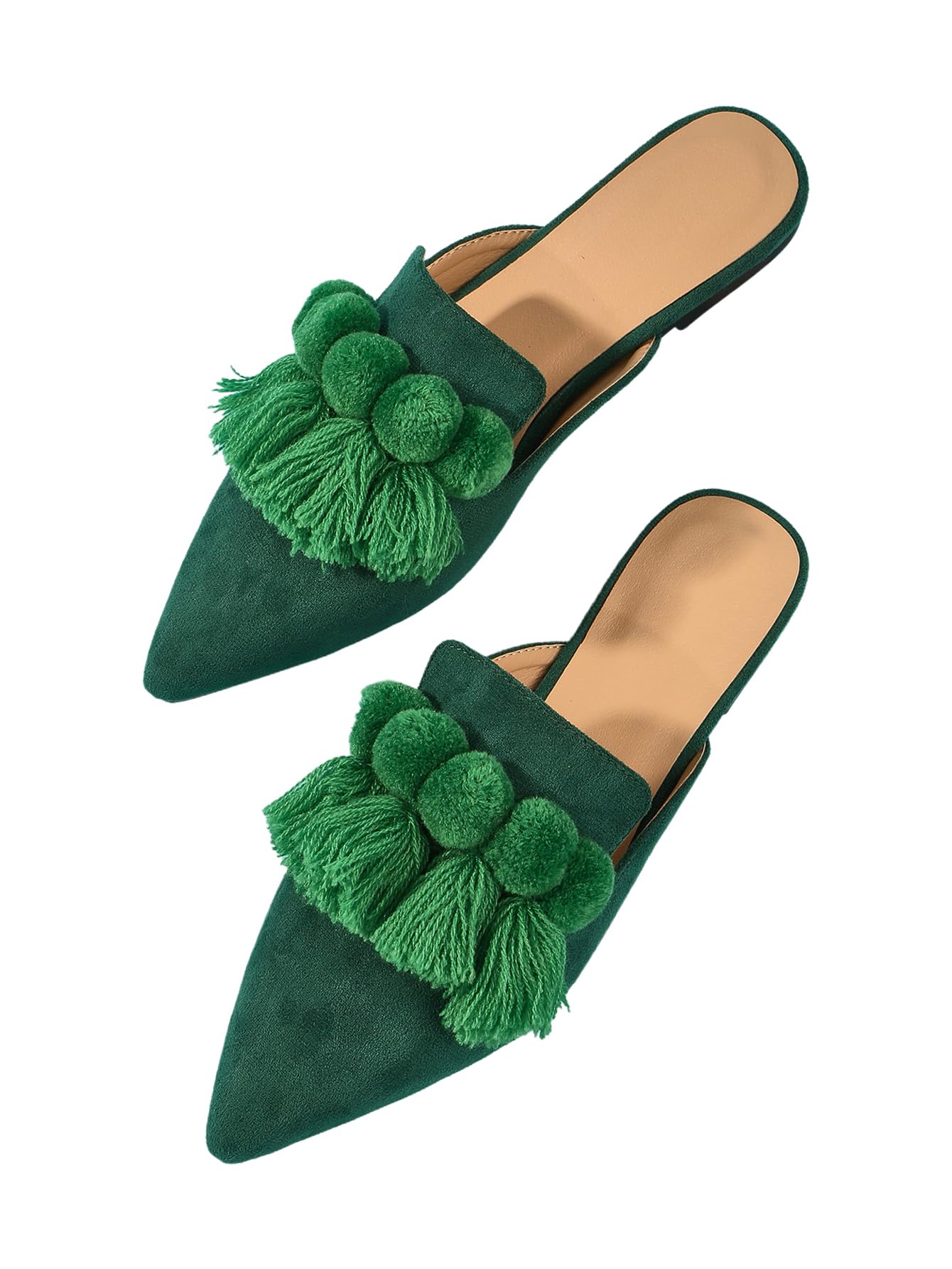 Women's Dress Shoes Slip On Flats Comfortable Pointed Toe Mules Dressy Casual Loafers Shoes