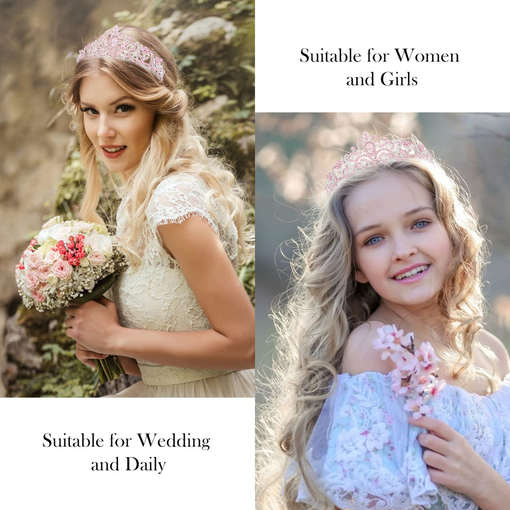 Princess Crystal Tiara Crown Headband Elegant Crown With Combs