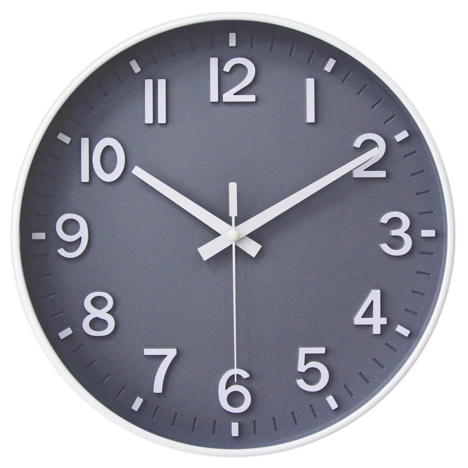 Wall Clocks Battery Operated - 12 inch Silent Non Ticking Modern