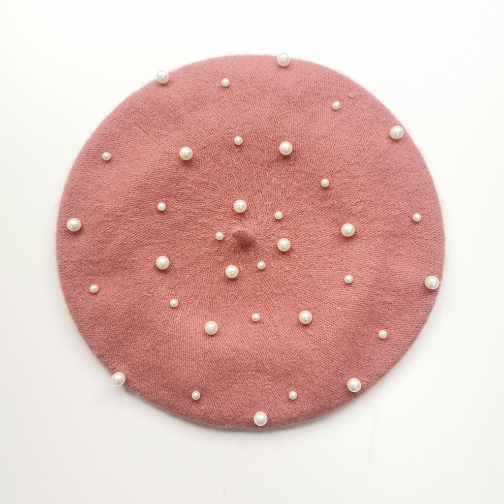 Women Pearl Beret Cap