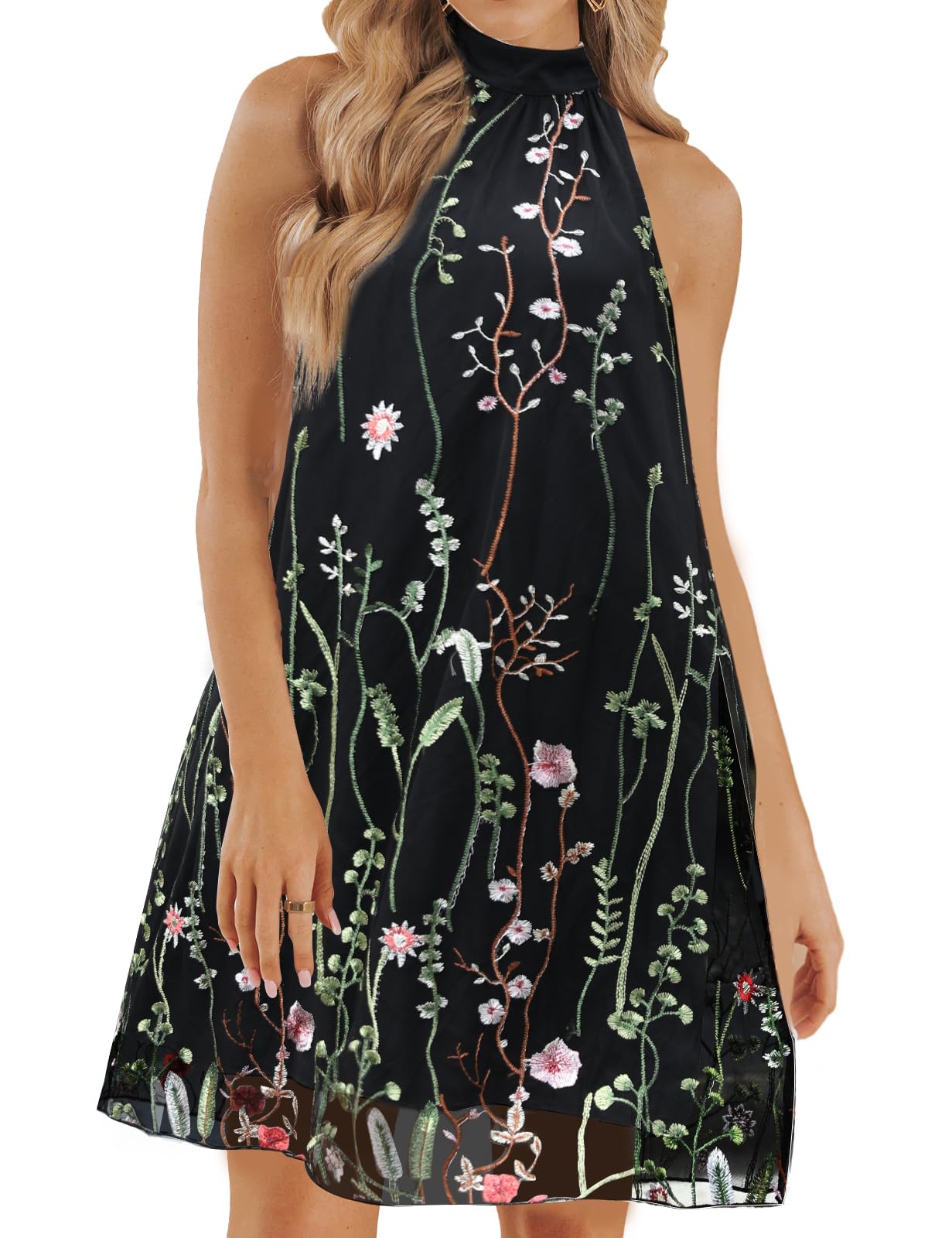 Women's Summer Formal Dresses Cocktail Halter Swing Dress Cute A Line Dress