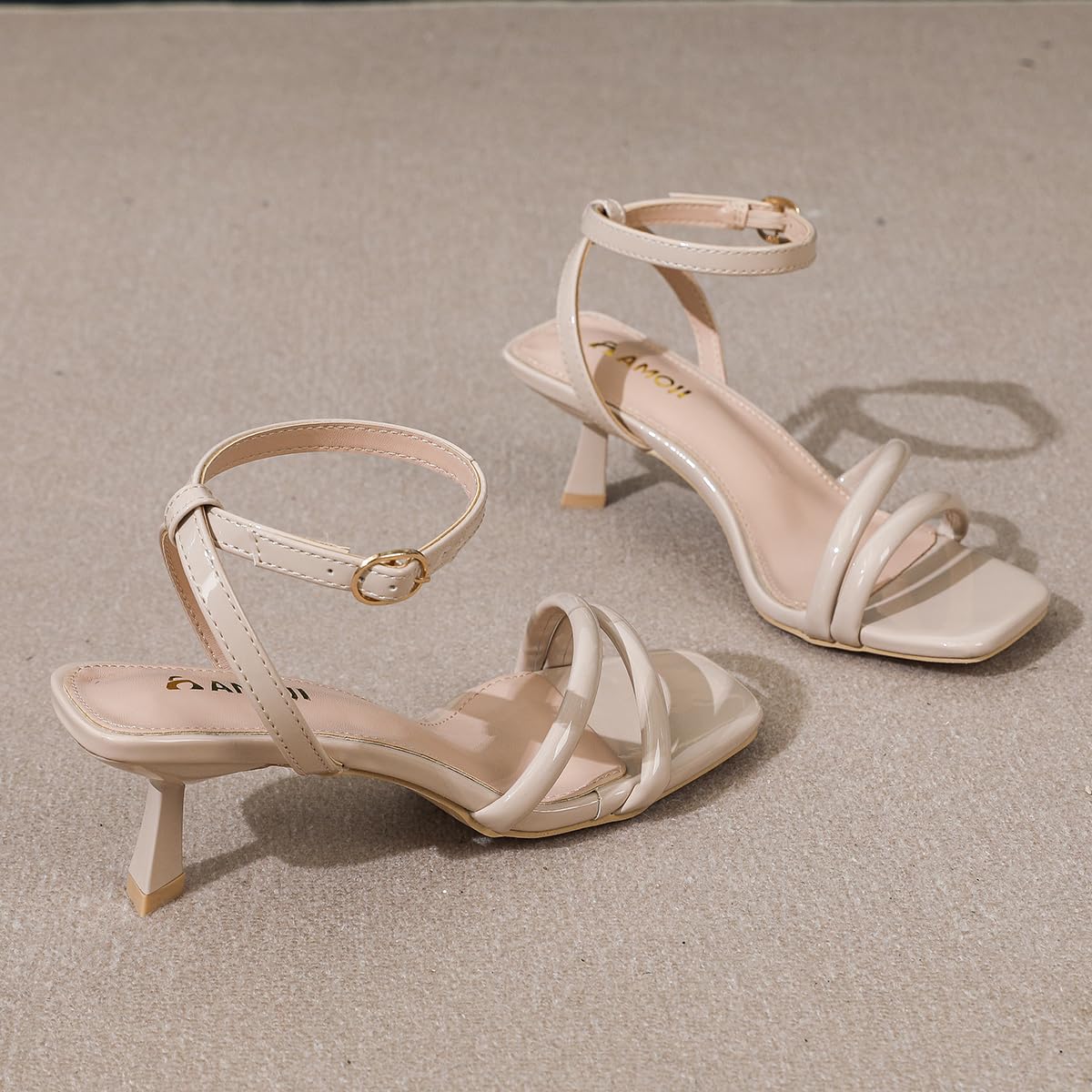 Women 2.5 Inch Kitten Heels Two Strap Shoes