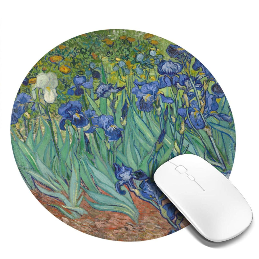 Round Mouse Pad Desk Top - Stitched Edges 8 X 8 Inch