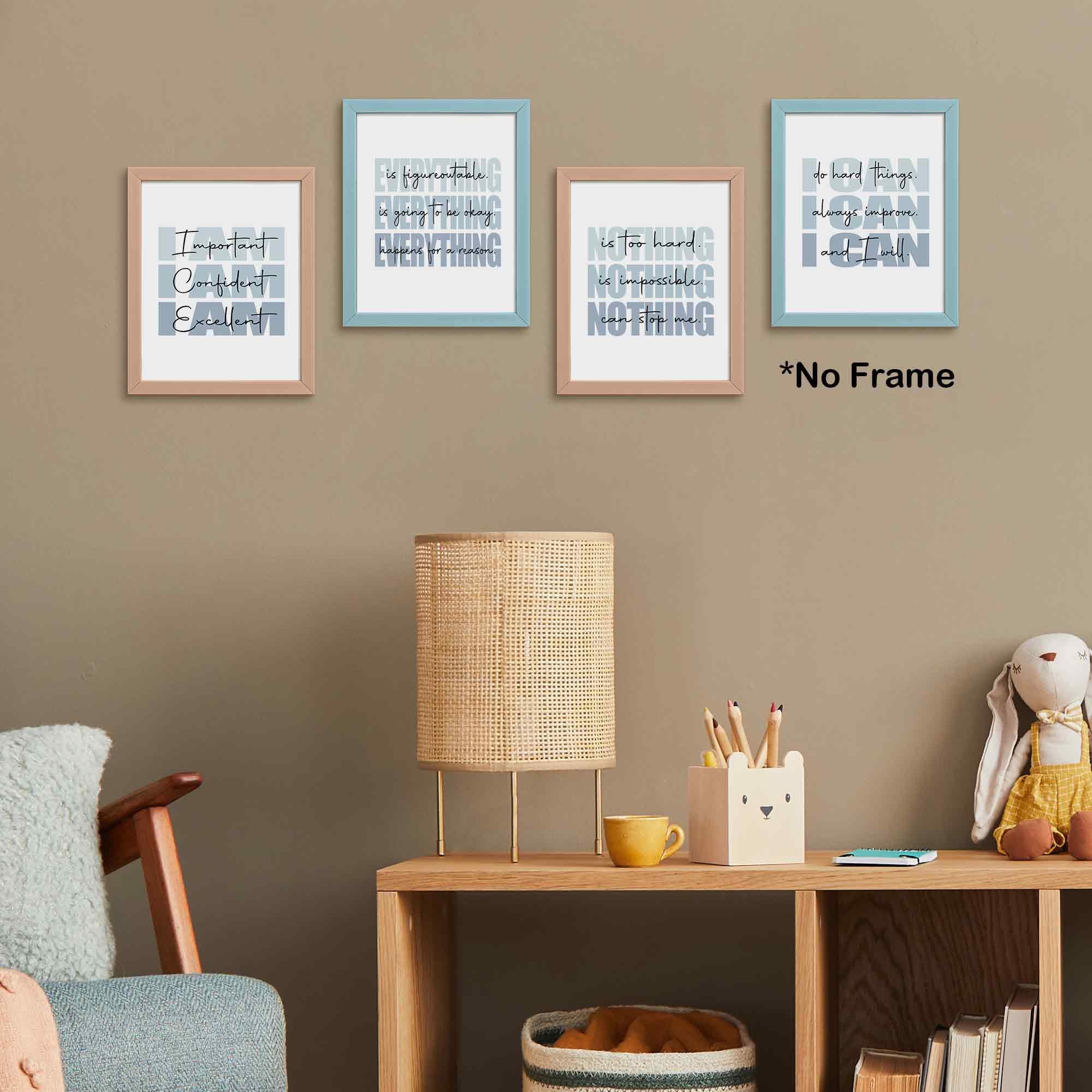 Set of 4 Inspirational Posters â€?Motivational Wall Art for Teen Girls & Women (8x10)