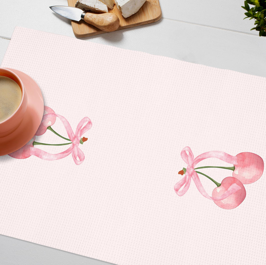 Girly Pink Bow Coquette Preppy Towel, 16x24 Inch