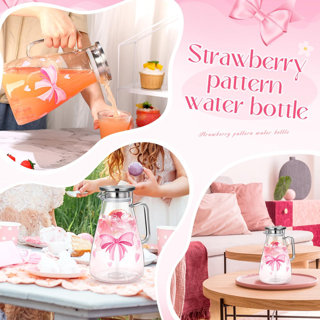 Glass Pitcher with Lid Water Pitcher with Handles Hot and Cold Resistant