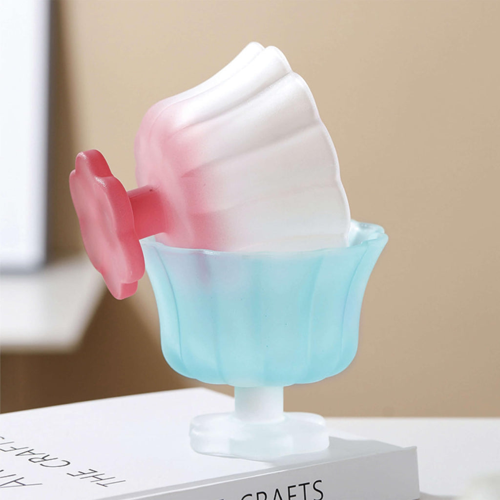 Matte Gradient Finish Glass Dessert Bowl with Heavy Base, 240ml (8.1oz)