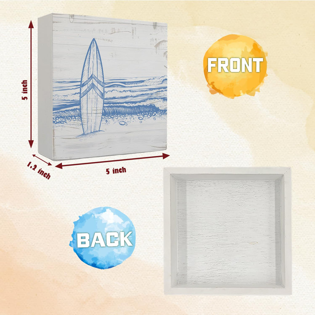 Coquette Pink Bow Champagne Wooden Box Sign, 5x5 Inch