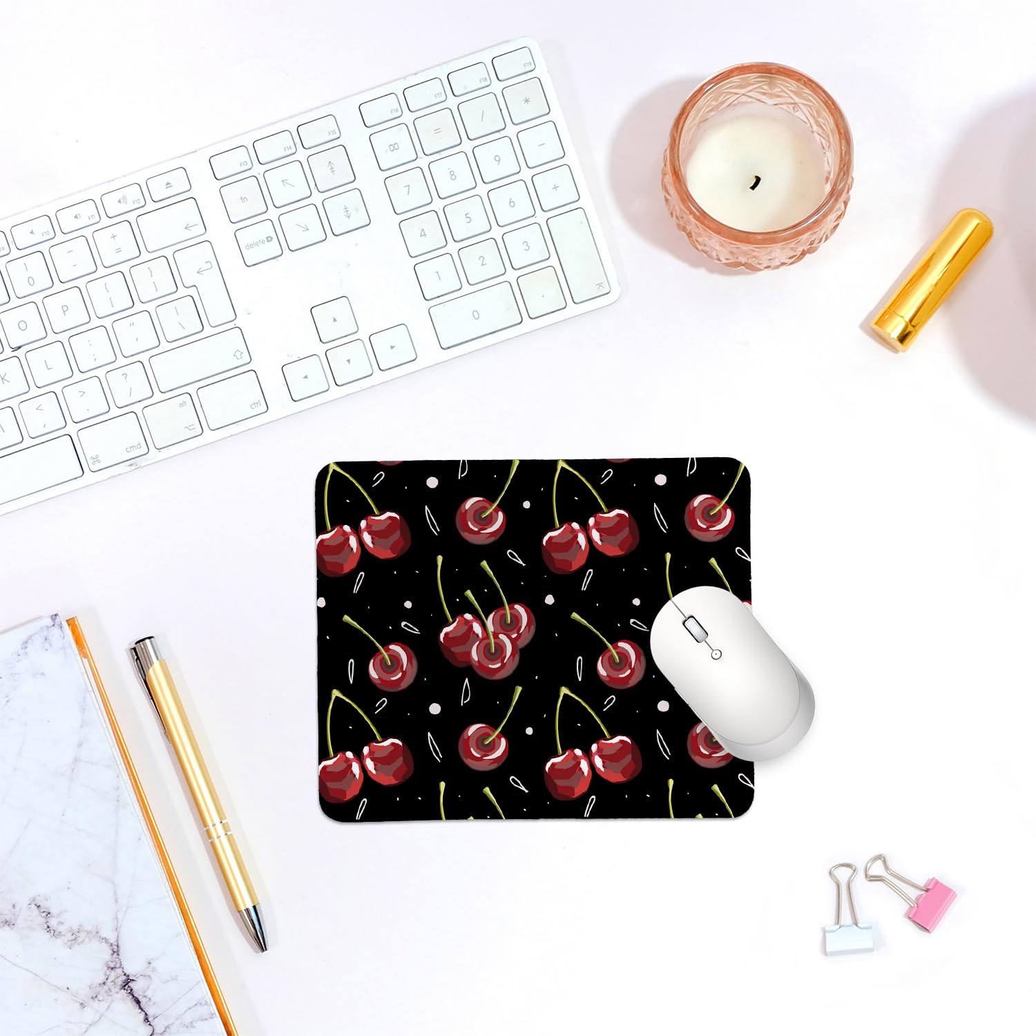 Coquette Bow Mouse Pad, Trendy Mouse Pad, Preppy Cute Mouse Pad for Desk Home Office & Gaming, 9.5x7.9 inches