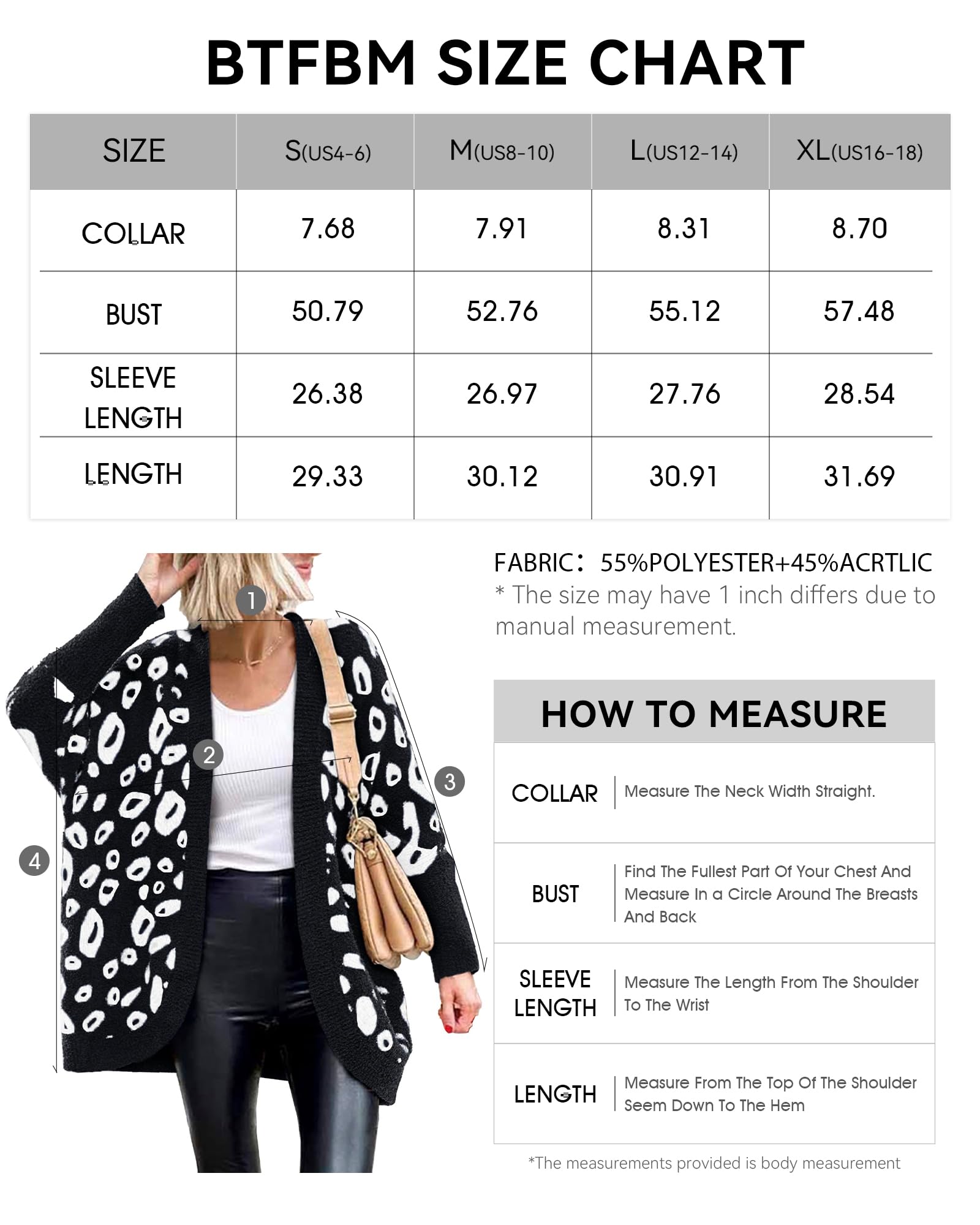 Women Fashion Leopard Print Long Sleeve Sweater Cardigan Loose Knit Open Front Fall Winter Outwear Coats