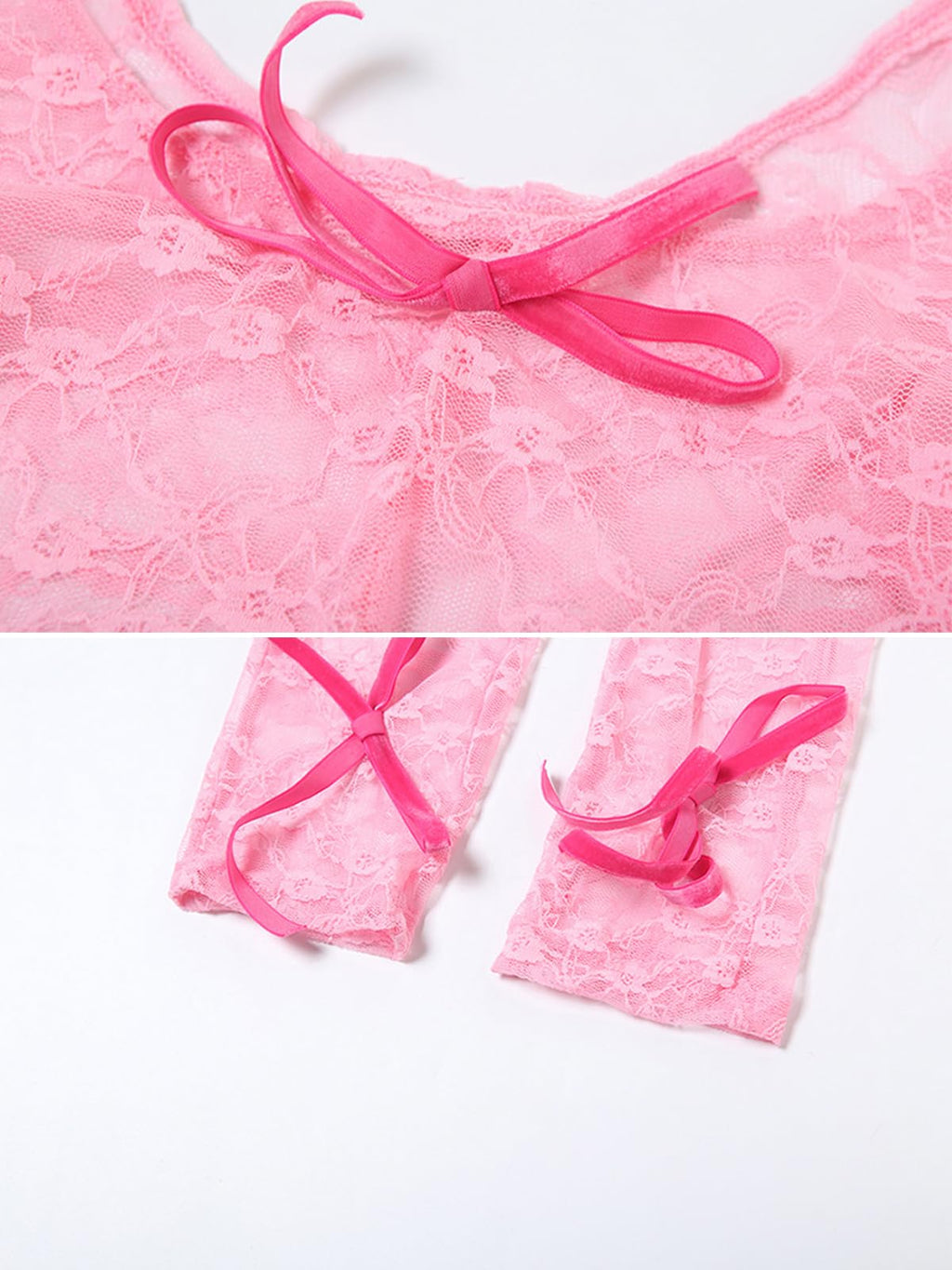 Sexy Sheer Outfits for Women Lace Long Sleeve U Neck Bodycon Jumpsuit Streetwear Rompers