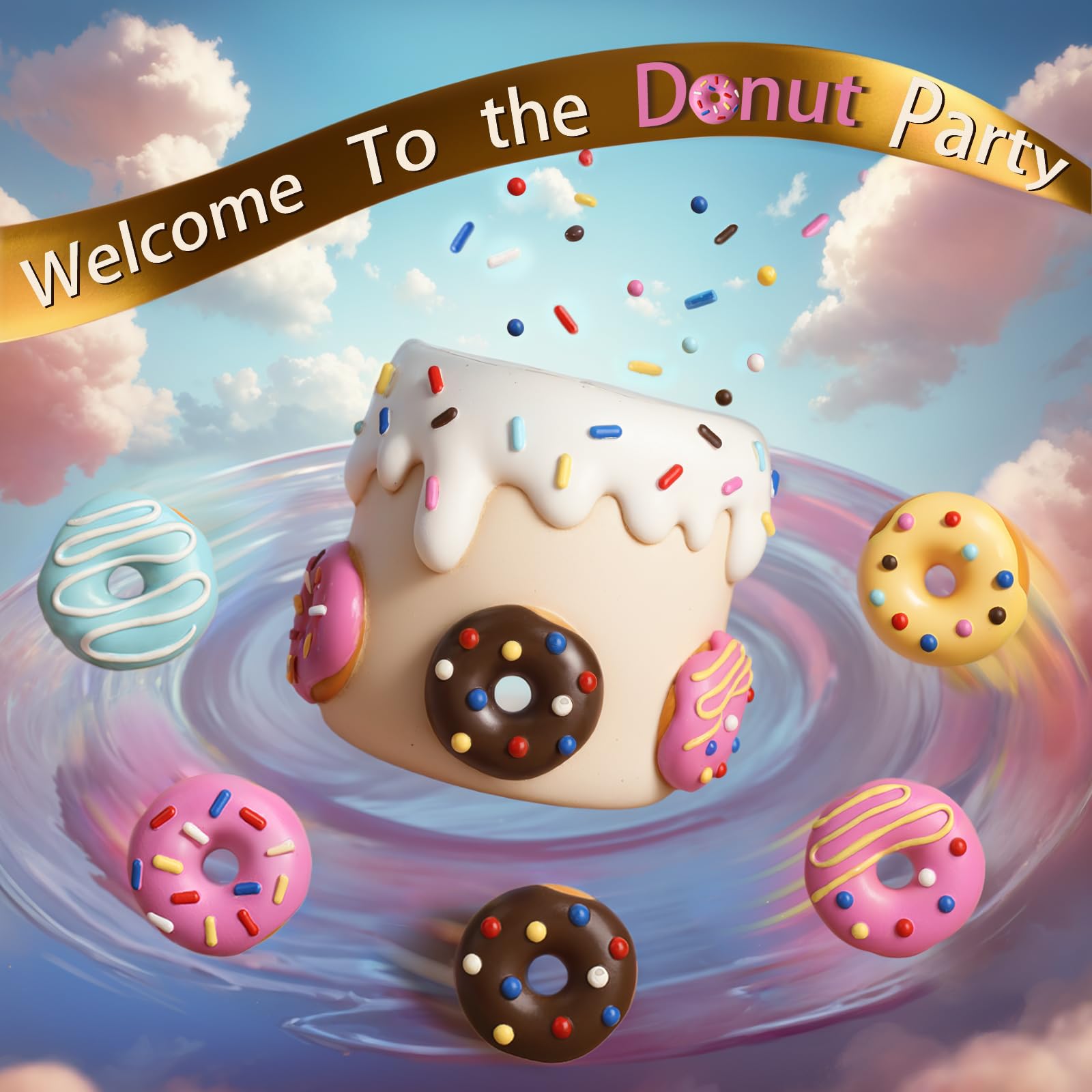 Cute Donut Planters, Unique Plant Pots with Drainage, Rainbow Colorful Small Flower Pots for Indoor Plants, Funny Succulent Planter Pot for Plant Lovers