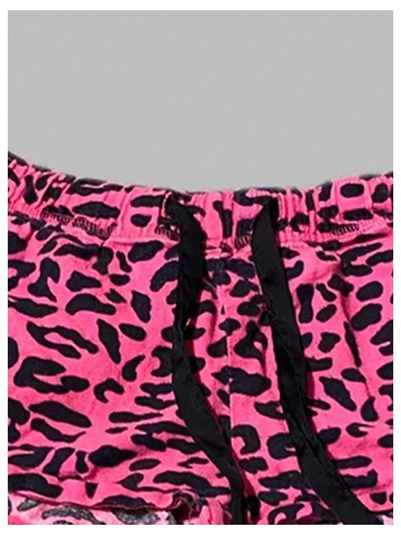 Women's Plus Size Leopard Print Micro Shorts Drawstring Sexy Lounge Booty Shorts