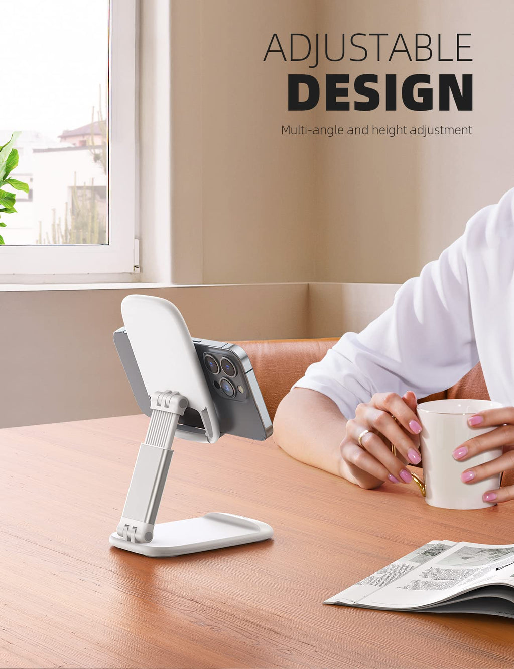 Phone Stand â€?Desktop Cell Phone Holder for Office Desk (4-8")