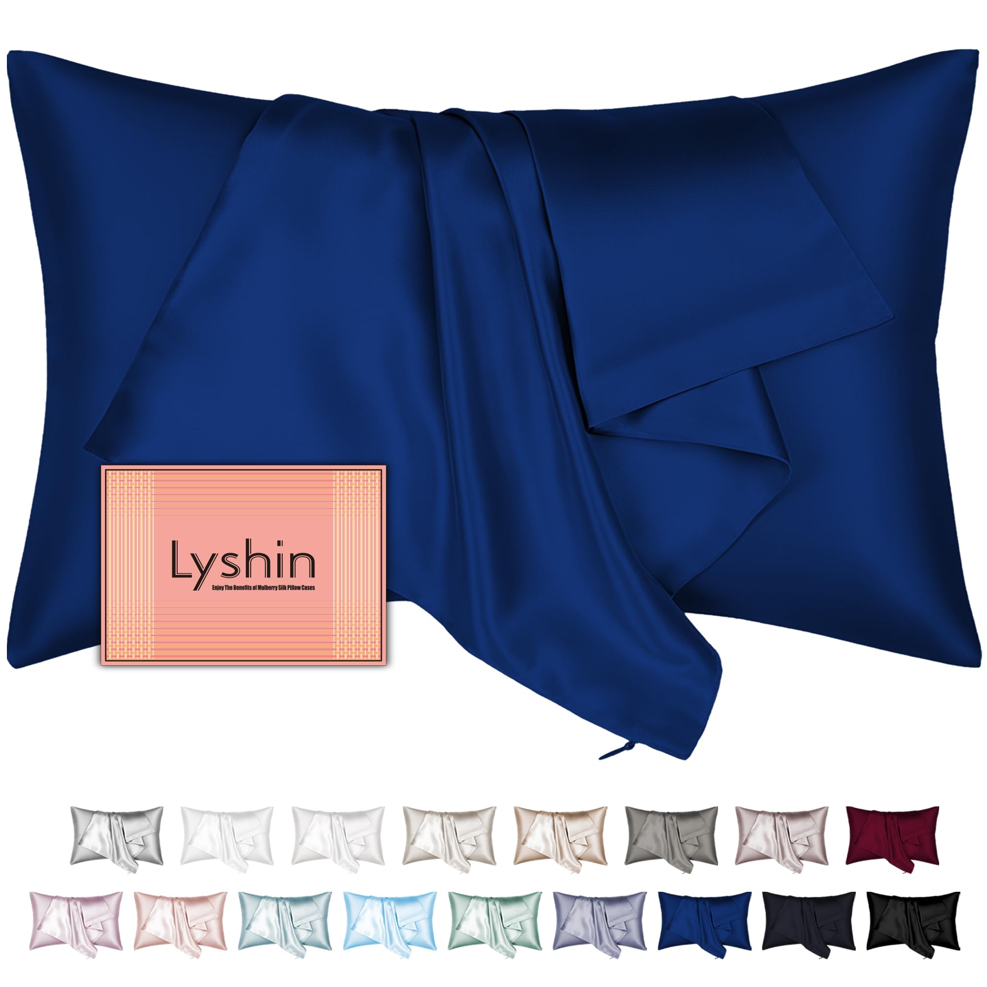 Silk Pillow Cases with Hidden Zipper, Ultra Smooth and Soft Breathable Cooling Silk Satin Pillowcase