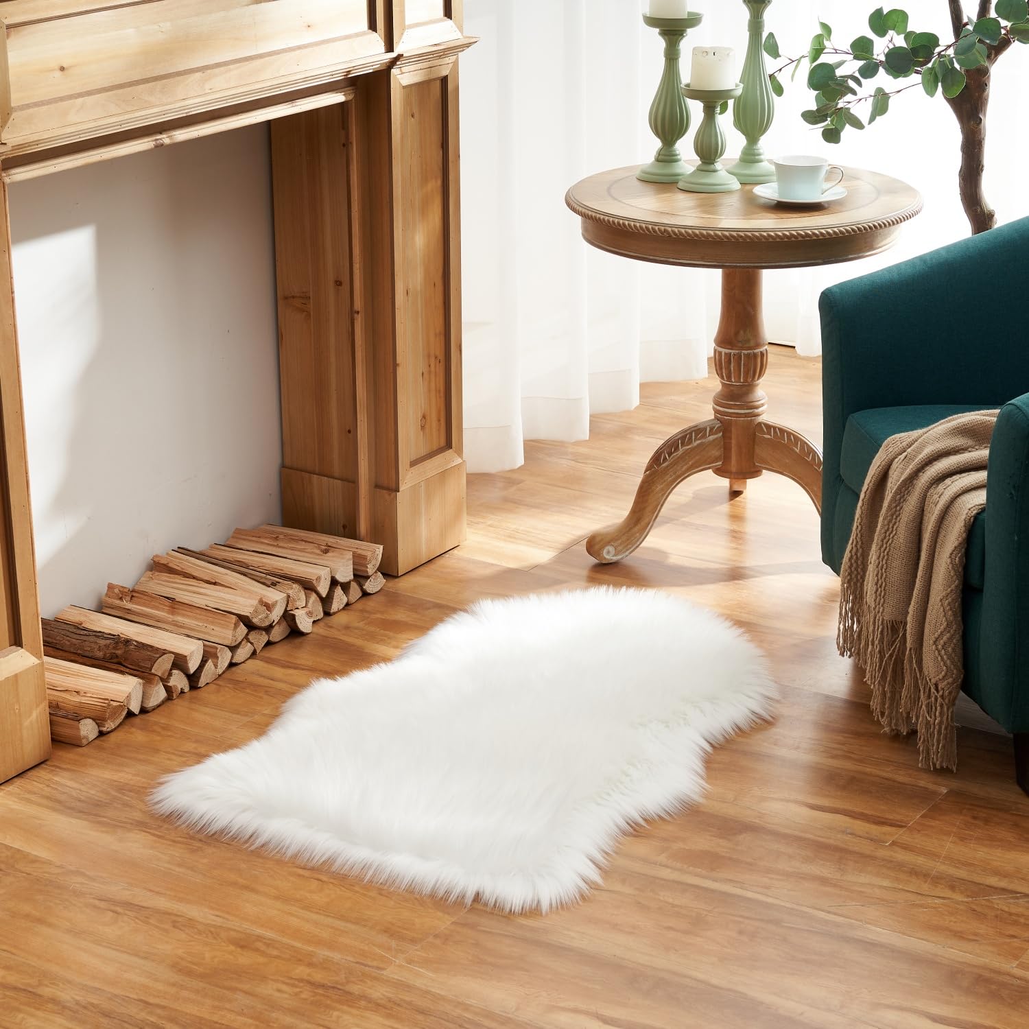 Ultra Soft Faux Fluffy/Fuzzy Shaggy Area Rug - Fur Chair Cover Seat Pad