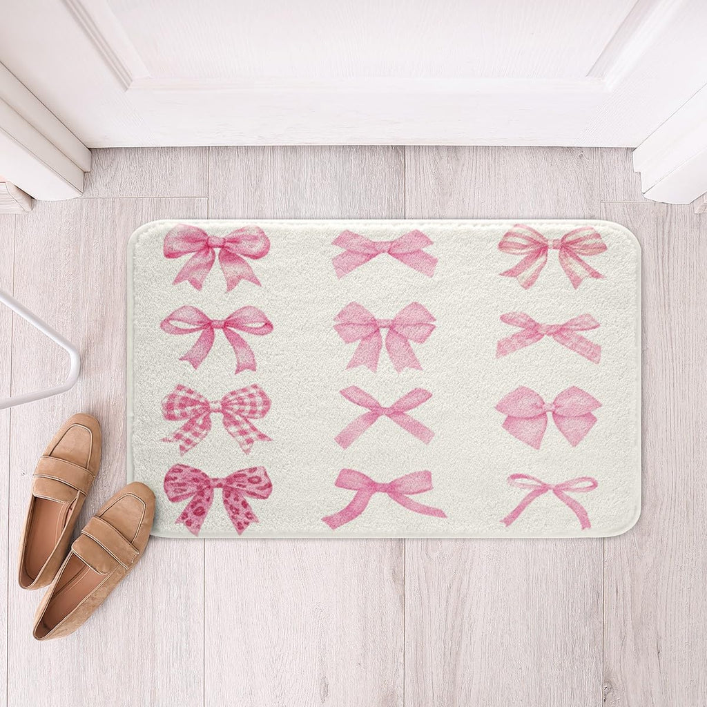 Kawaii Ribbon Bow 20"X32" Bath Mat Non Slip