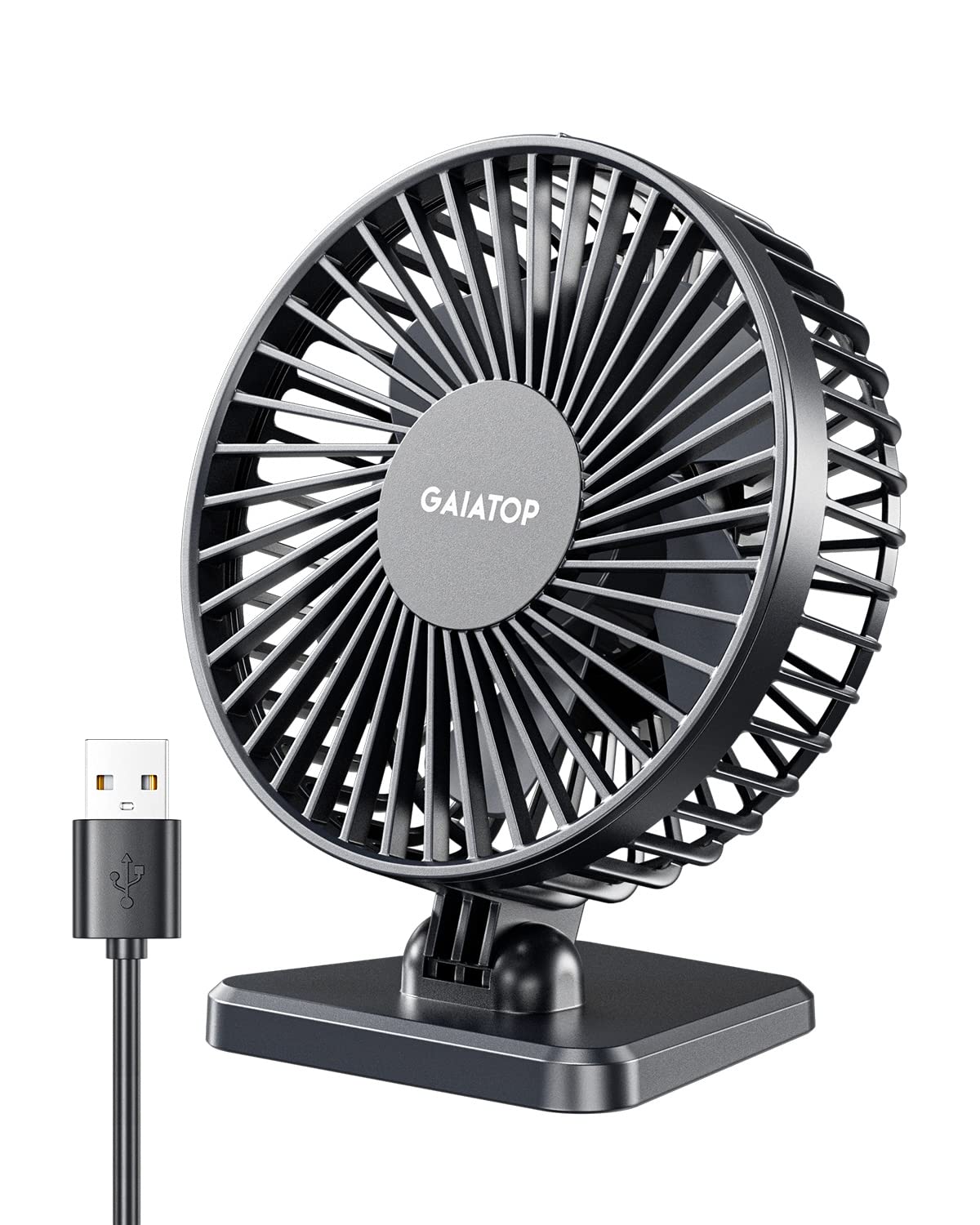 USB Desk Fan, Small But Powerful, Personal Portable Quiet 3 Speeds, Adjustable Mini Table Desktop fan for Cooling